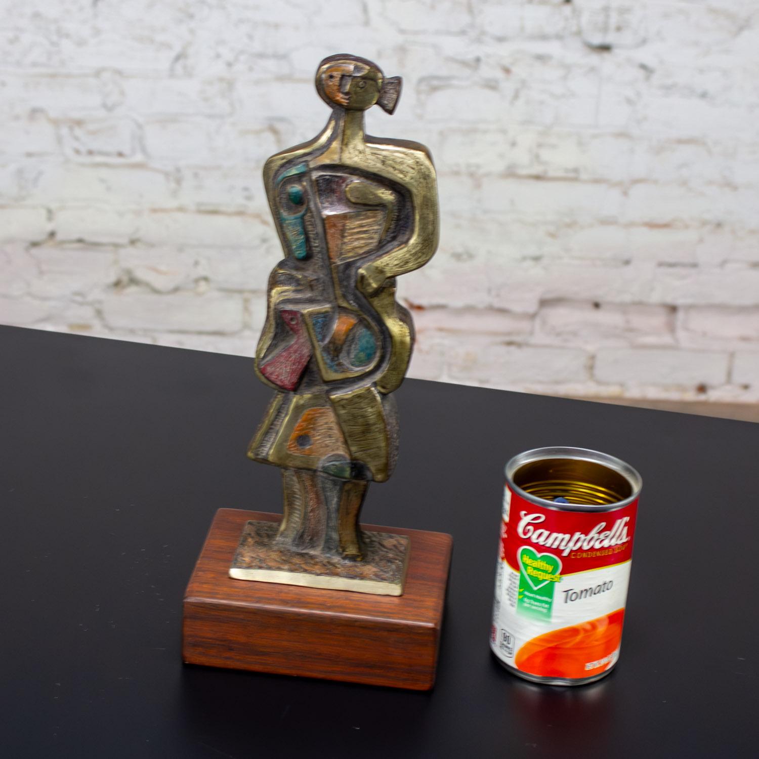 Cubist Style Bronze Sculpture Signed by Jim Bass & Titled Homage to Nancy Keith For Sale 11