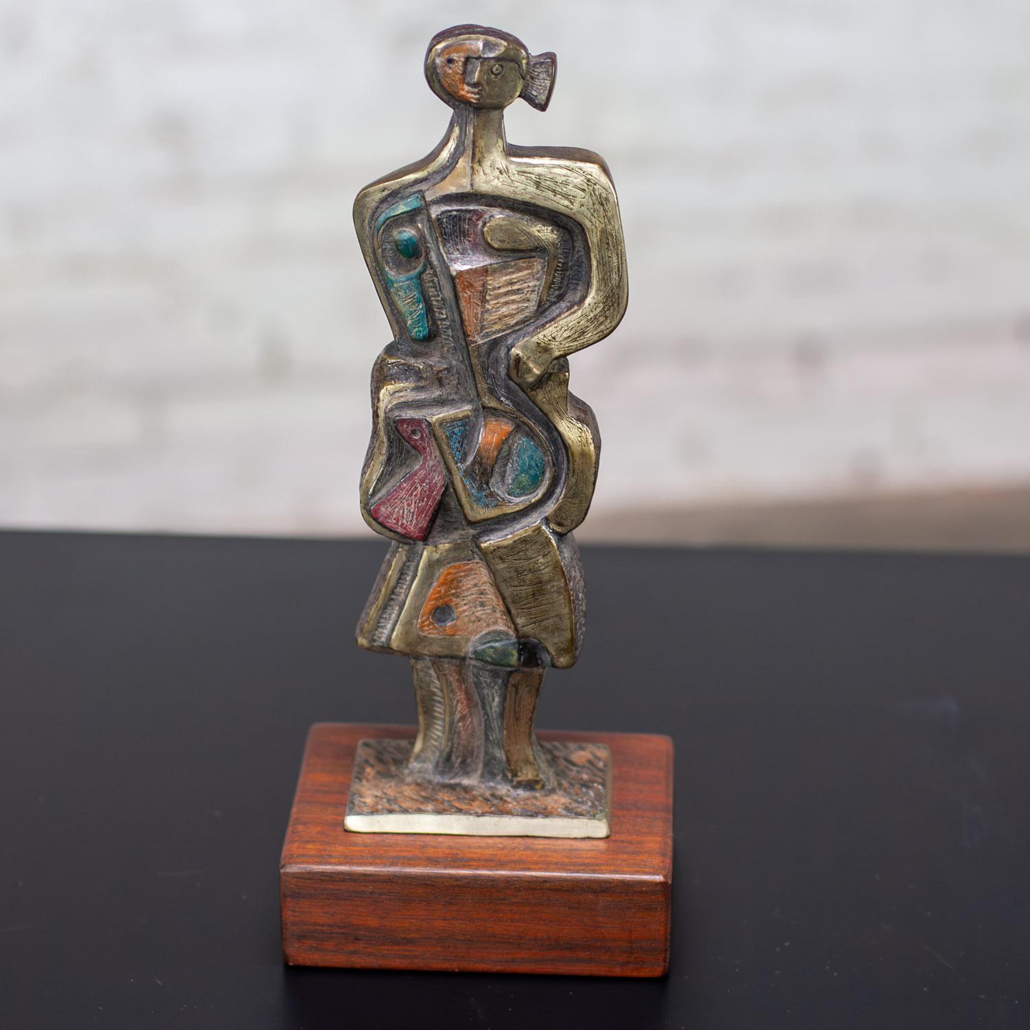 Cubist Style Bronze Sculpture Signed by Jim Bass & Titled Homage to Nancy Keith For Sale 14