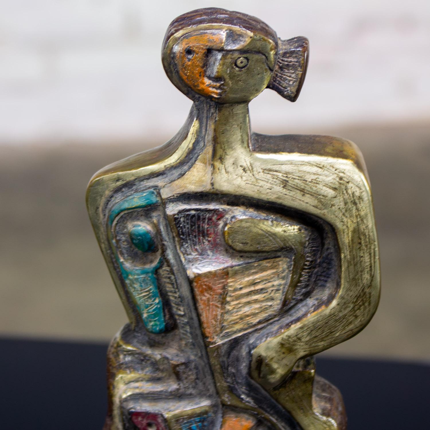 Expressionist Cubist Style Bronze Sculpture Signed by Jim Bass & Titled Homage to Nancy Keith For Sale