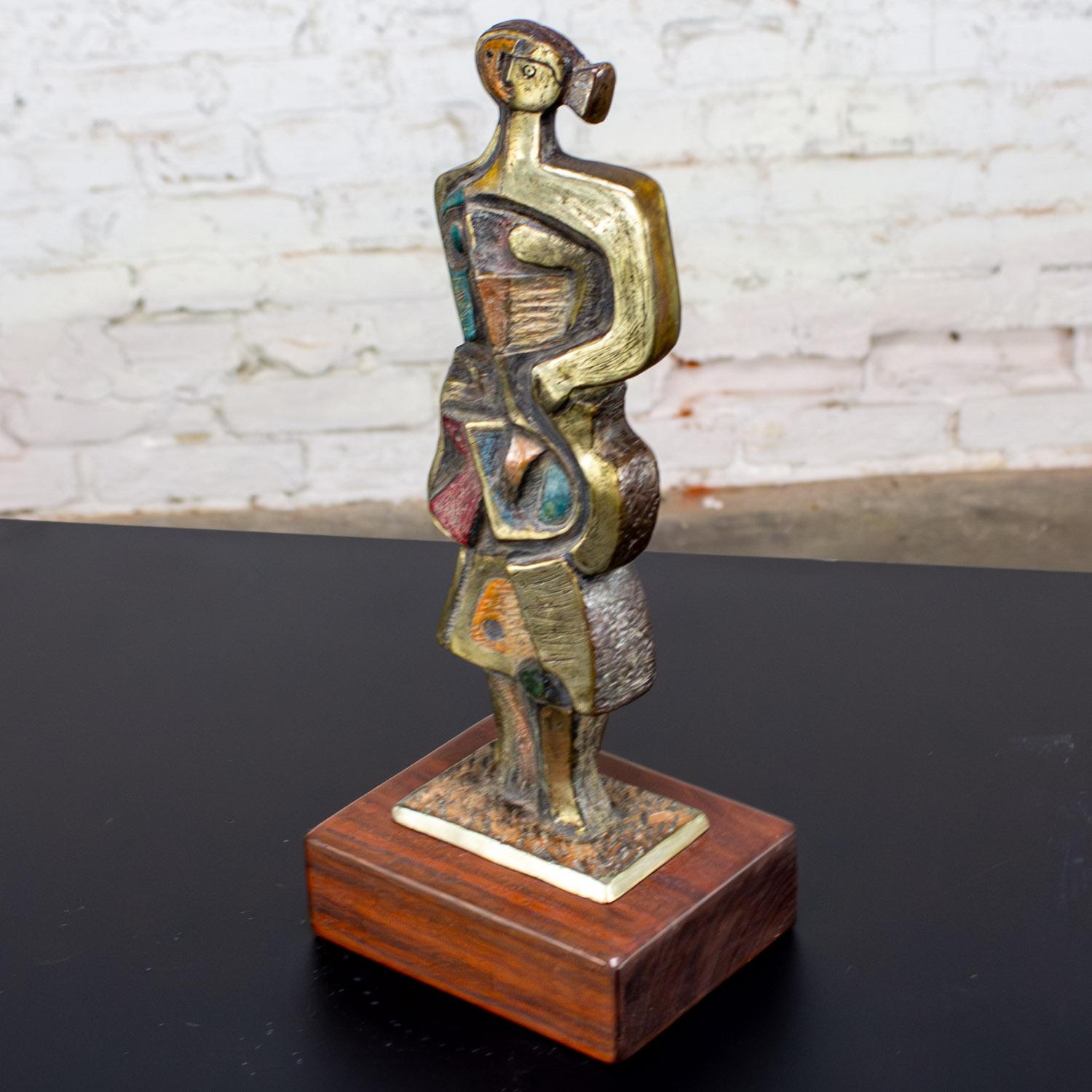 American Cubist Style Bronze Sculpture Signed by Jim Bass & Titled Homage to Nancy Keith For Sale
