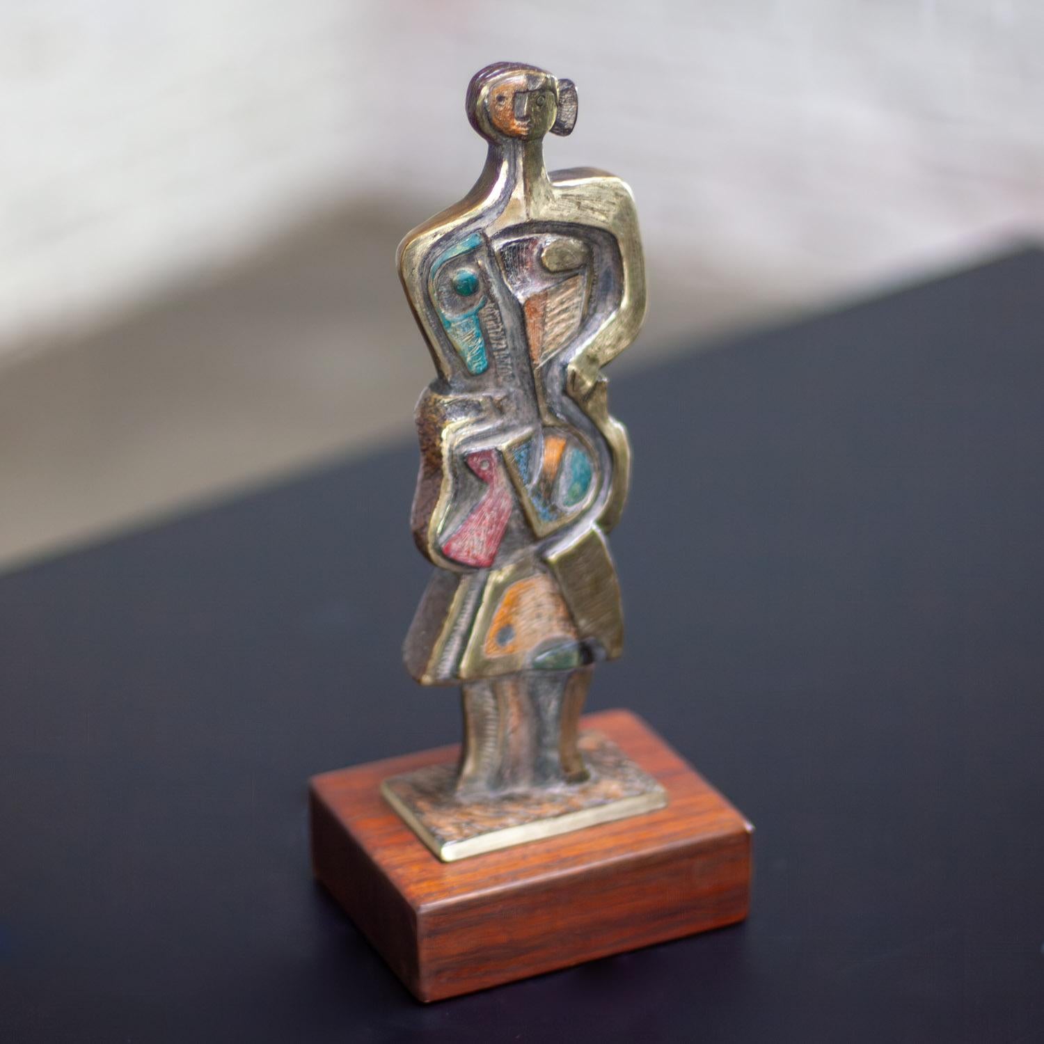 Cubist Style Bronze Sculpture Signed by Jim Bass & Titled Homage to Nancy Keith In Good Condition For Sale In Topeka, KS