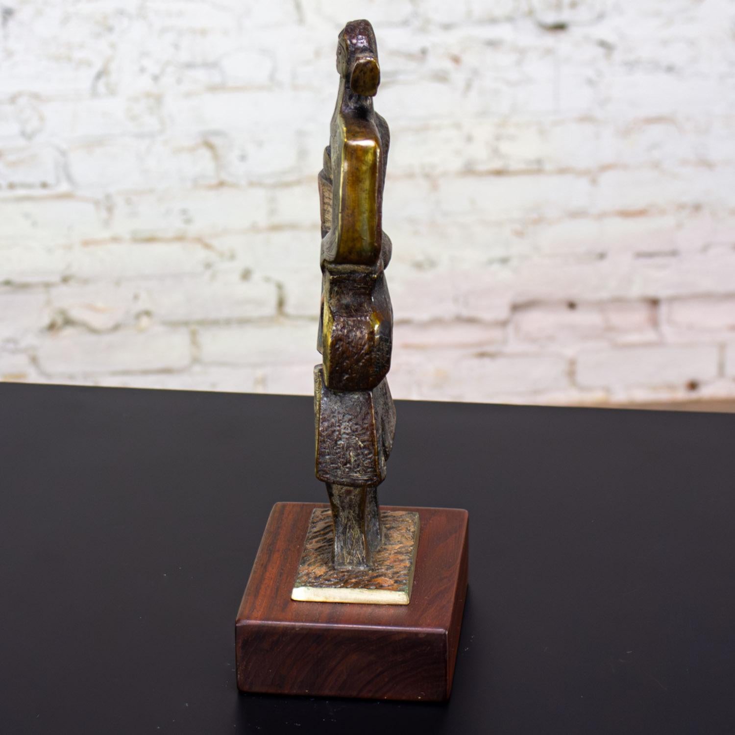 Contemporary Cubist Style Bronze Sculpture Signed by Jim Bass & Titled Homage to Nancy Keith For Sale