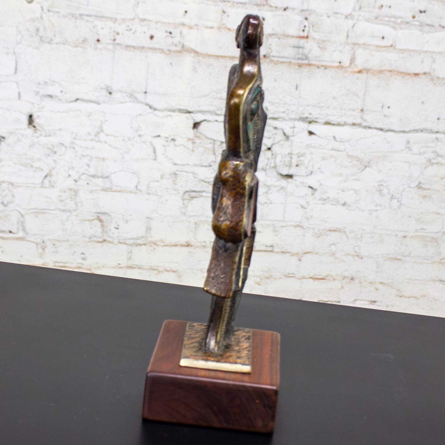 Cubist Style Bronze Sculpture Signed by Jim Bass & Titled Homage to Nancy Keith For Sale 2