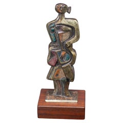 Cubist Style Bronze Sculpture Signed by Jim Bass & Titled Homage to Nancy Keith