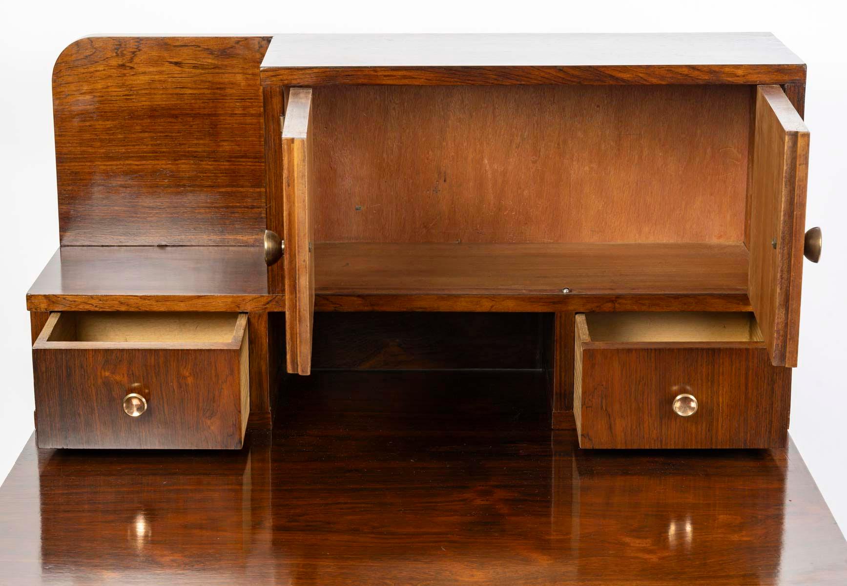 Wood Cubist Style Desk, 1930-1940. For Sale