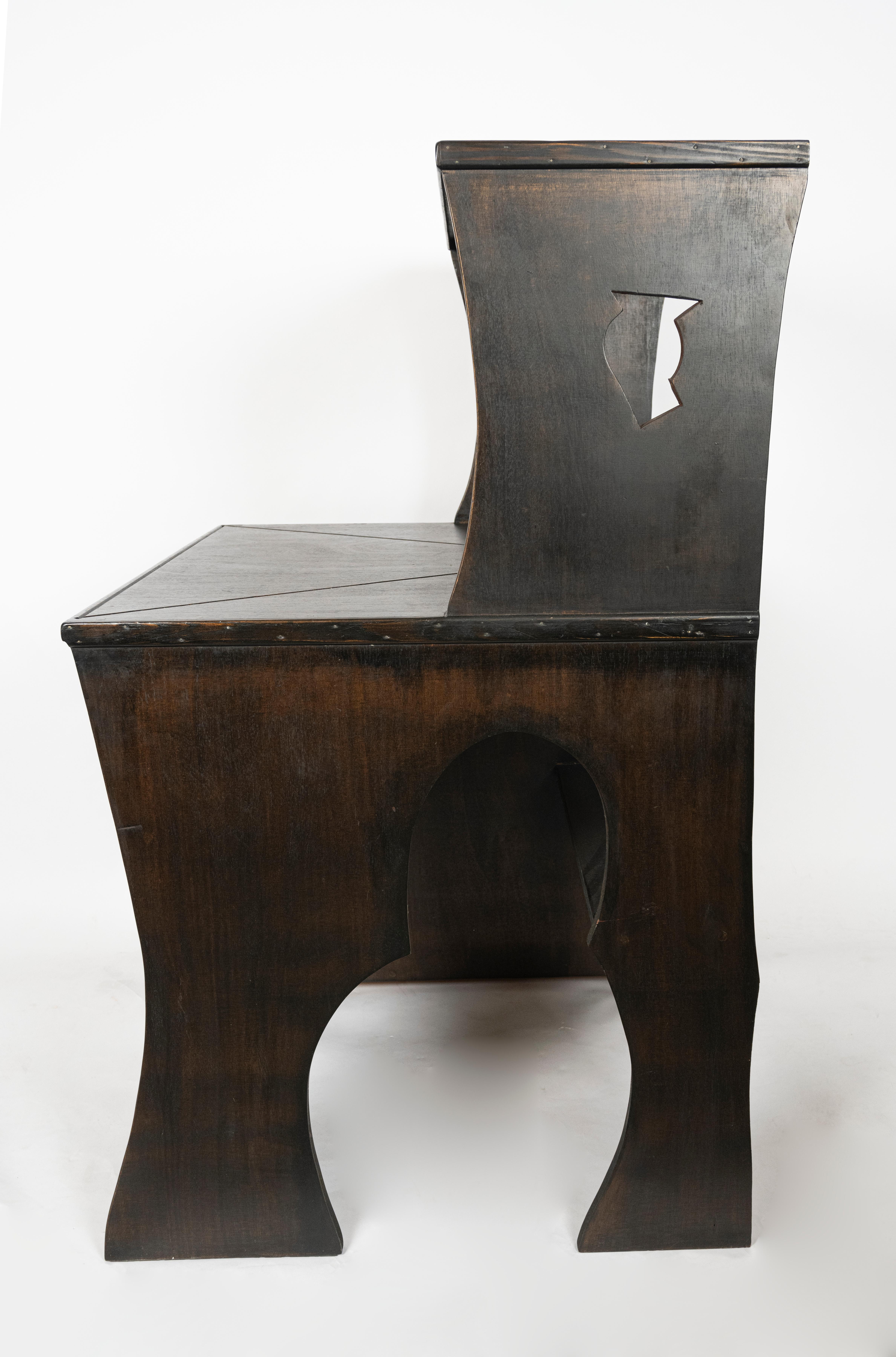 Ebonized Cubist-Style Desk and Chair Set For Sale