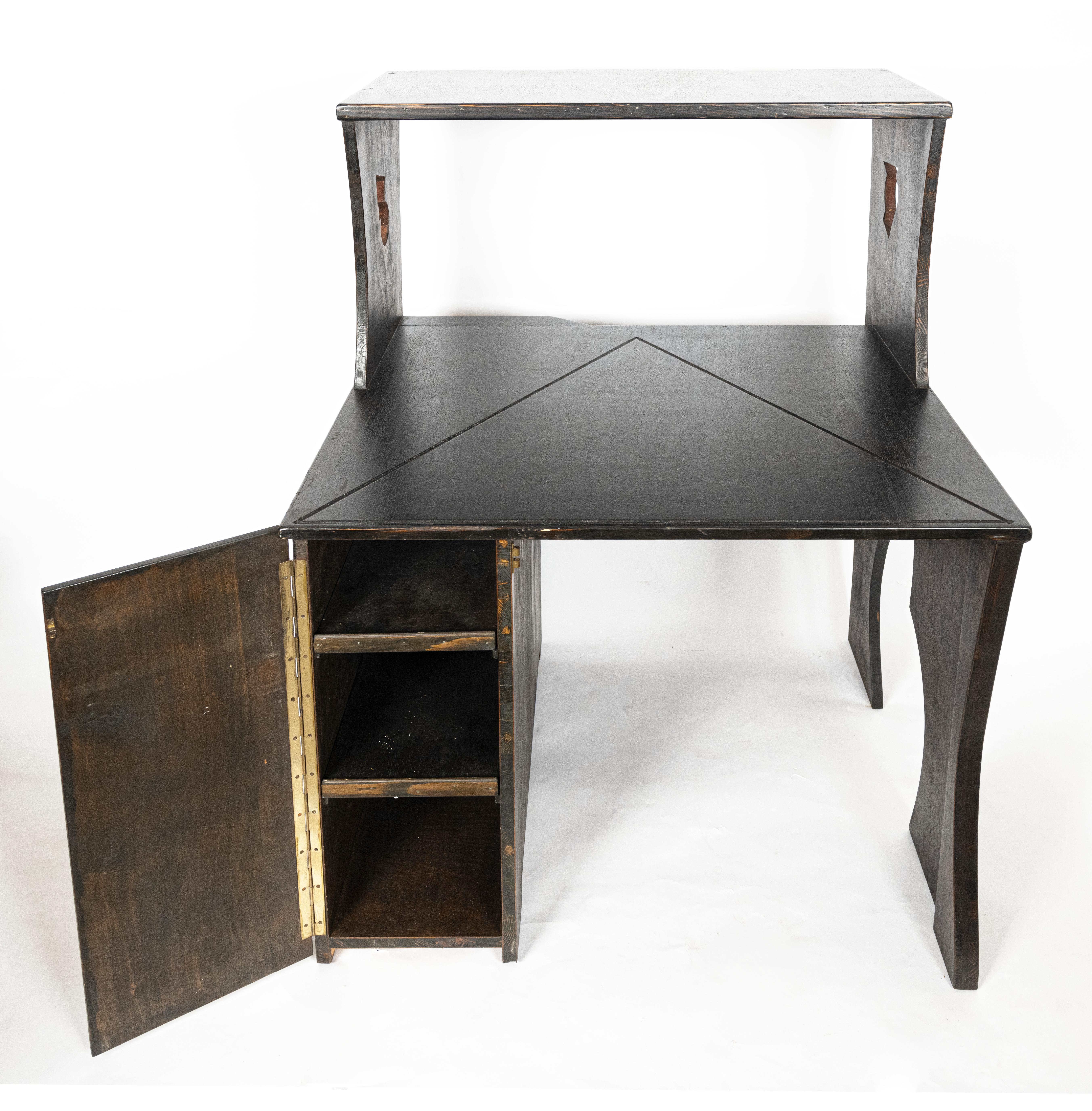 Early 20th Century Cubist-Style Desk and Chair Set For Sale