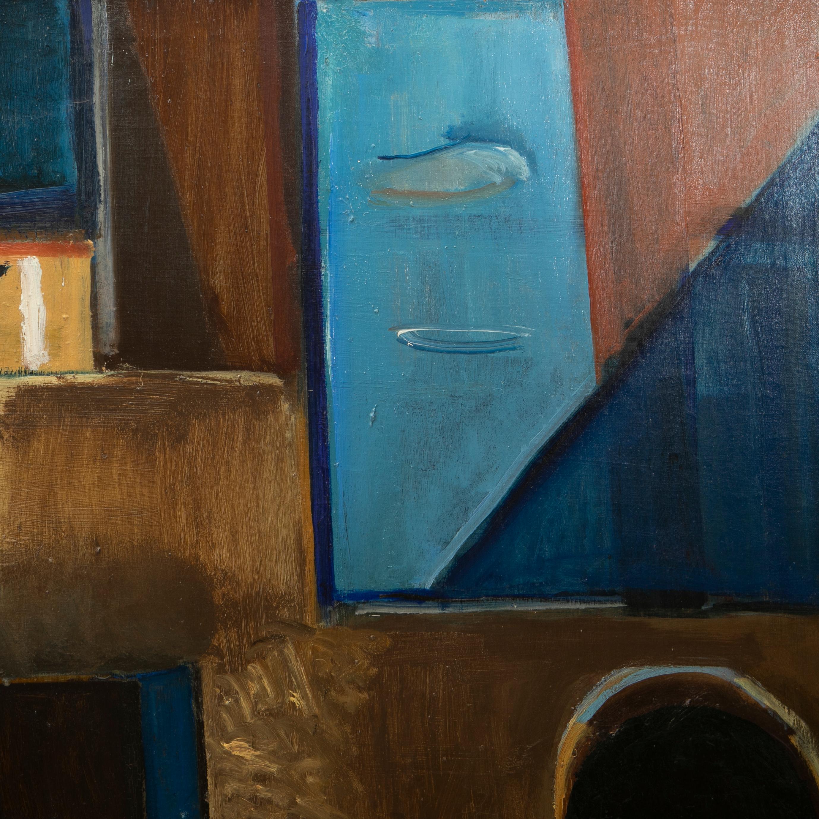 Danish Cubist Style Painting by Ebba Carstensen For Sale