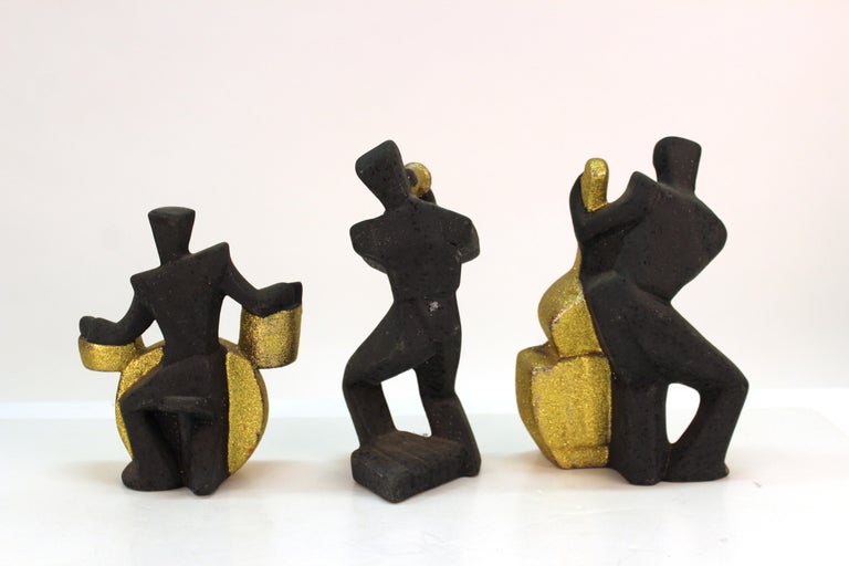Cubist Style Postmodern Ceramic Jazz Sculptures For Sale at 1stDibs