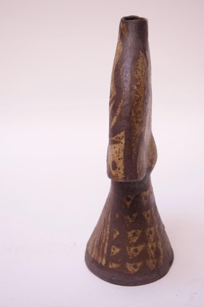 Vase en poterie de grès de style cubiste de studio d'après Pablo Picasso Bon état - En vente à Brooklyn, NY