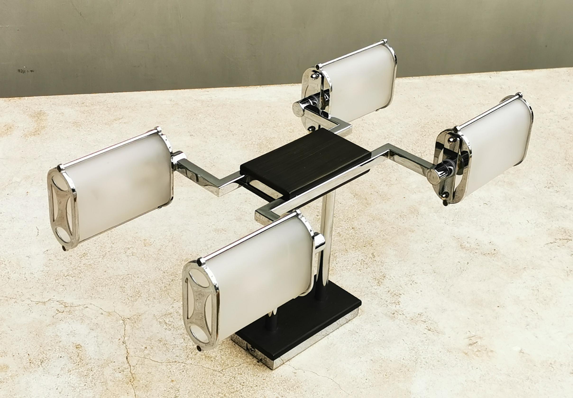 Metal Cubist style wall or ceiling fixture  For Sale