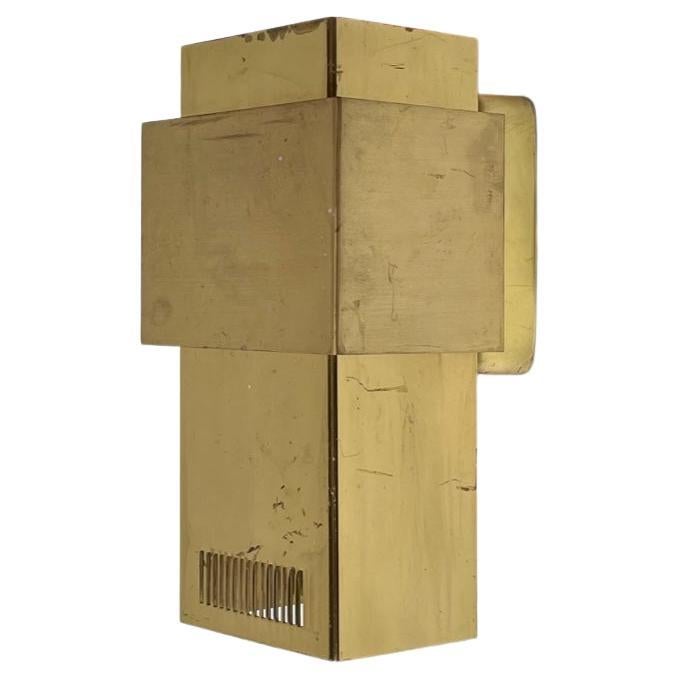 Cubist Wall Sconce in Brass in the Style of Curtis Jere, 1970s In Good Condition In Esbjerg, DK