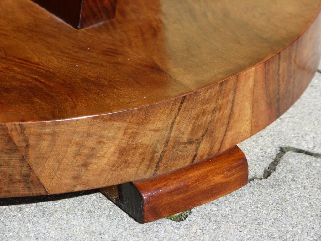 Slovak Cubist Walnut Side Table