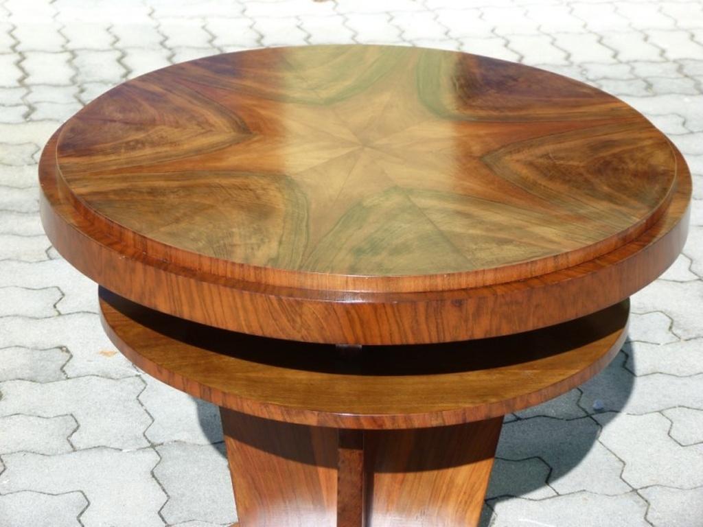 Mid-20th Century Cubist Walnut Side Table