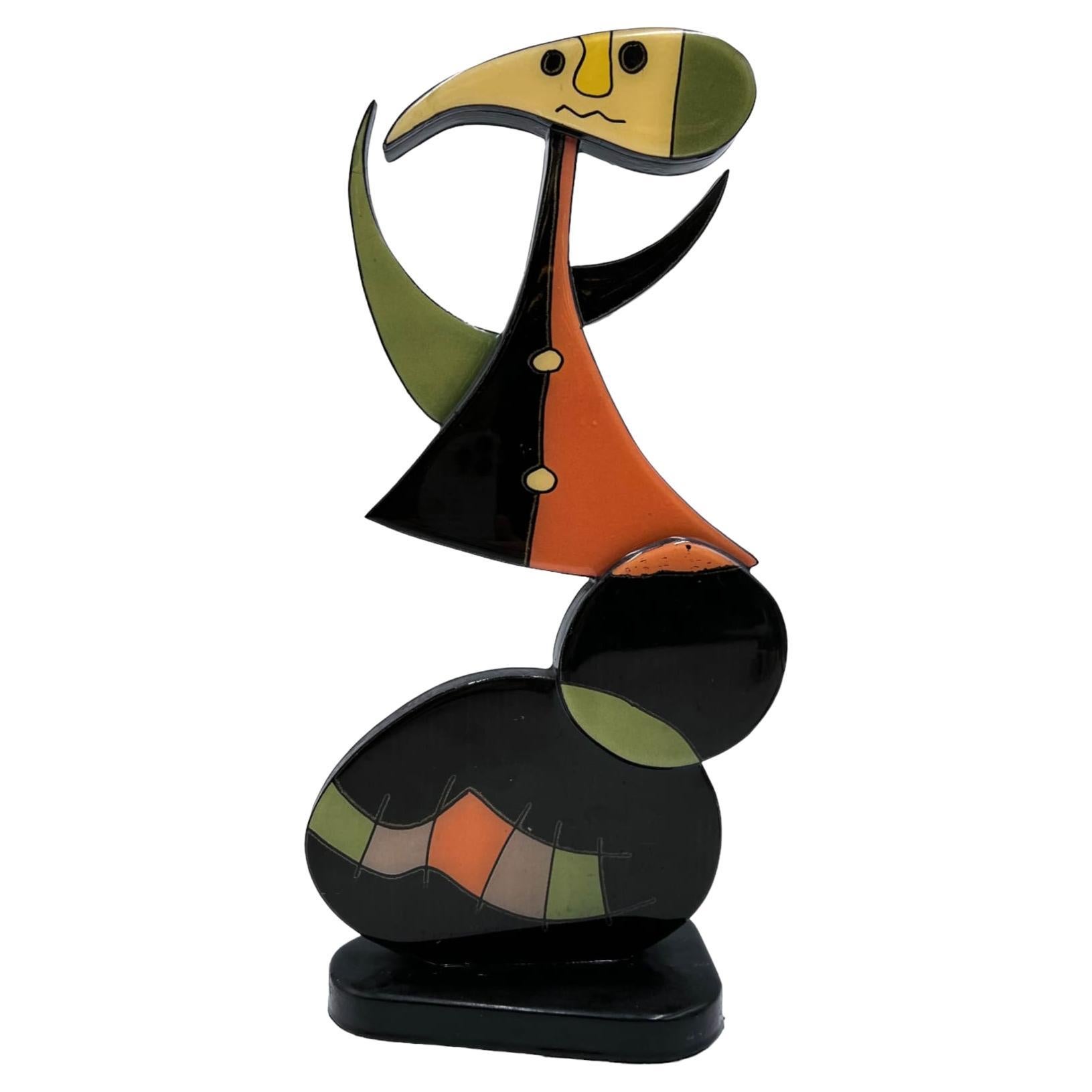 Cubist Wood Sculpture by Jesus Fuertes For Sale