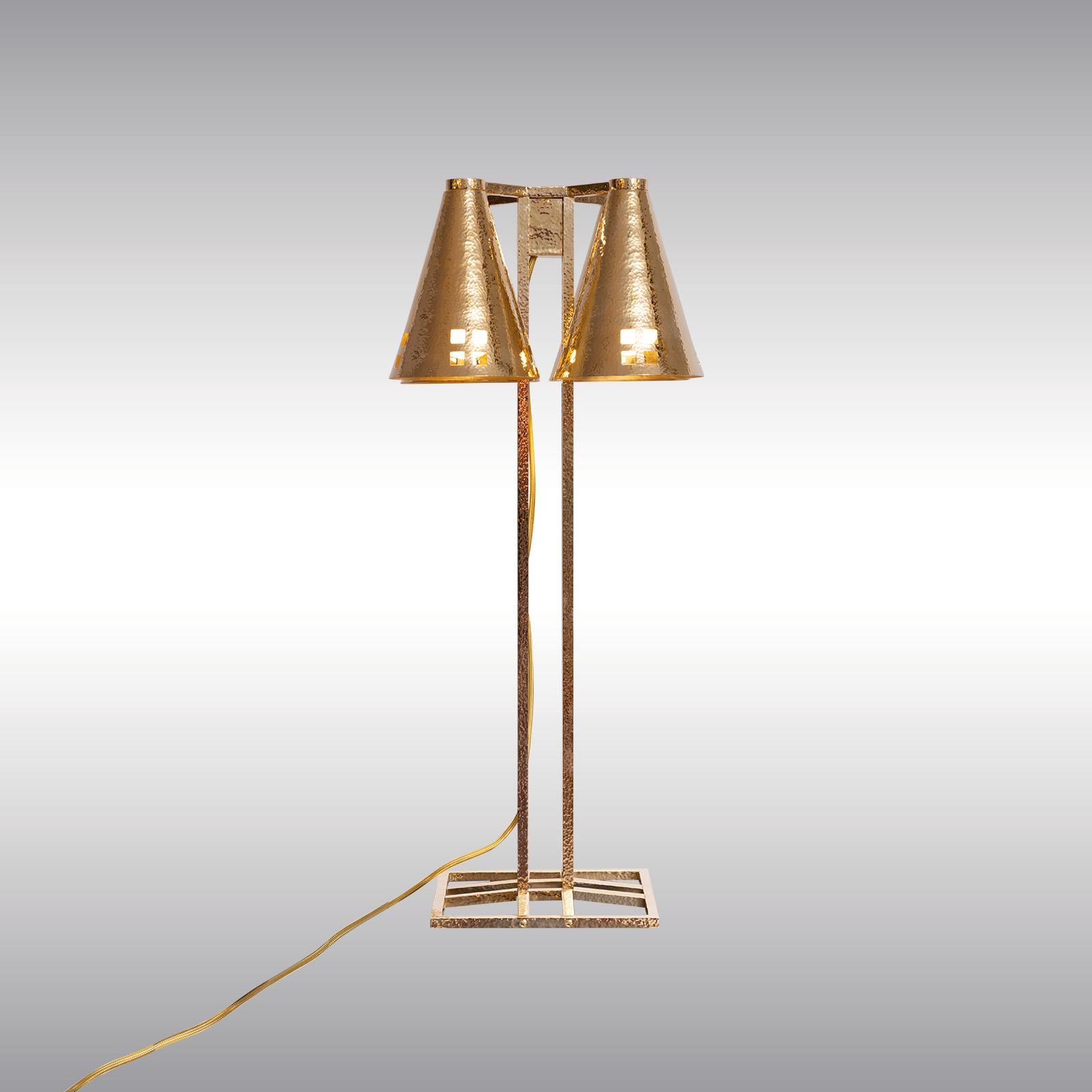 Vienna Secession Cubistic Josef Hoffmann / Wiener Werkstätte Table Lamp, Re Edition For Sale