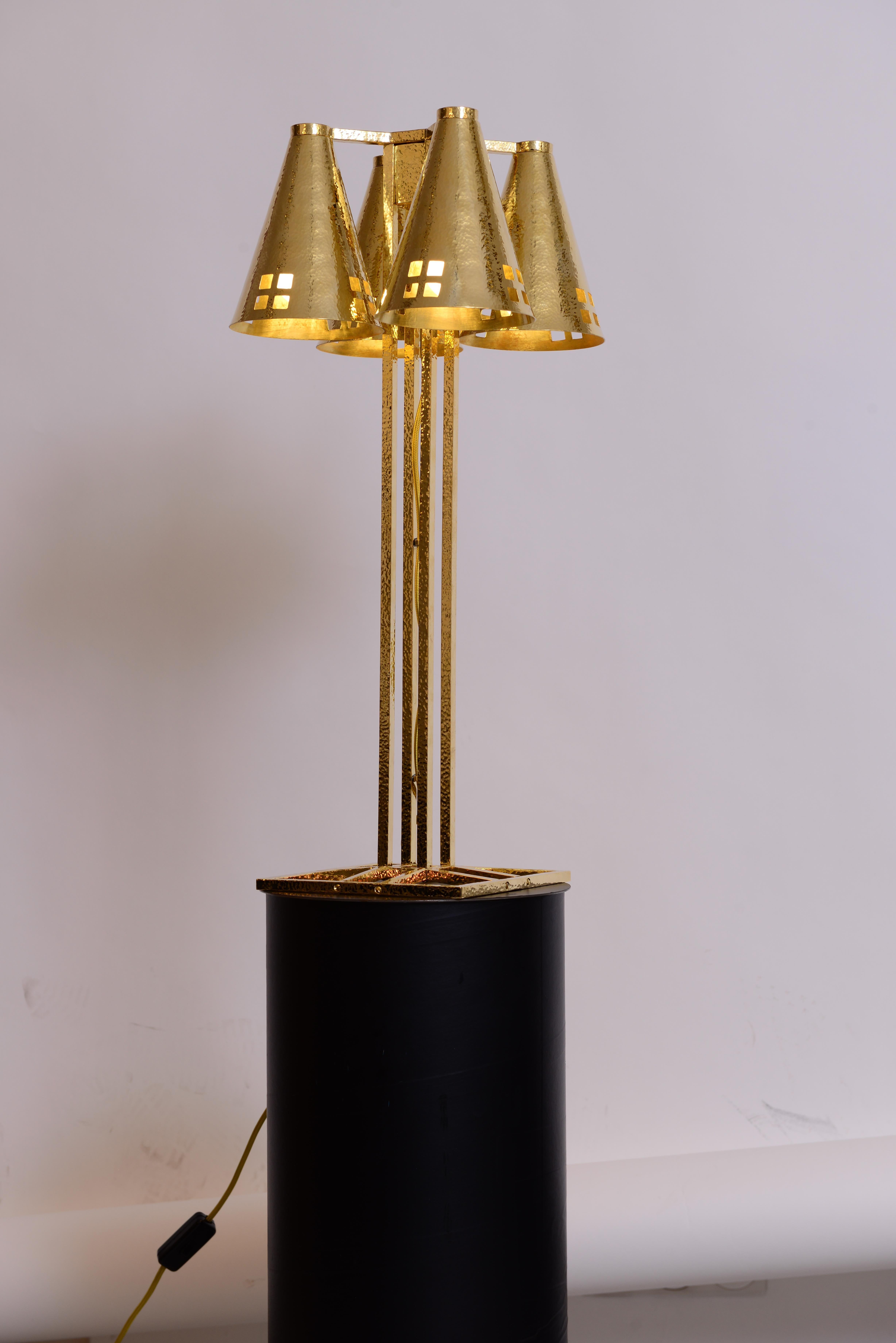 Austrian Cubistic Josef Hoffmann / Wiener Werkstätte Table Lamp, Re Edition For Sale