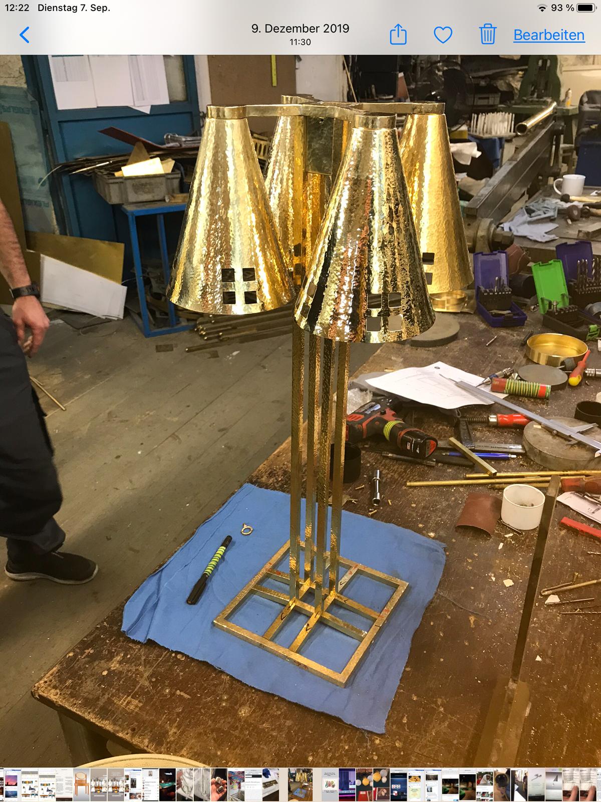 Cubistic Josef Hoffmann / Wiener Werkstätte Table Lamp, Re Edition In New Condition For Sale In Vienna, AT