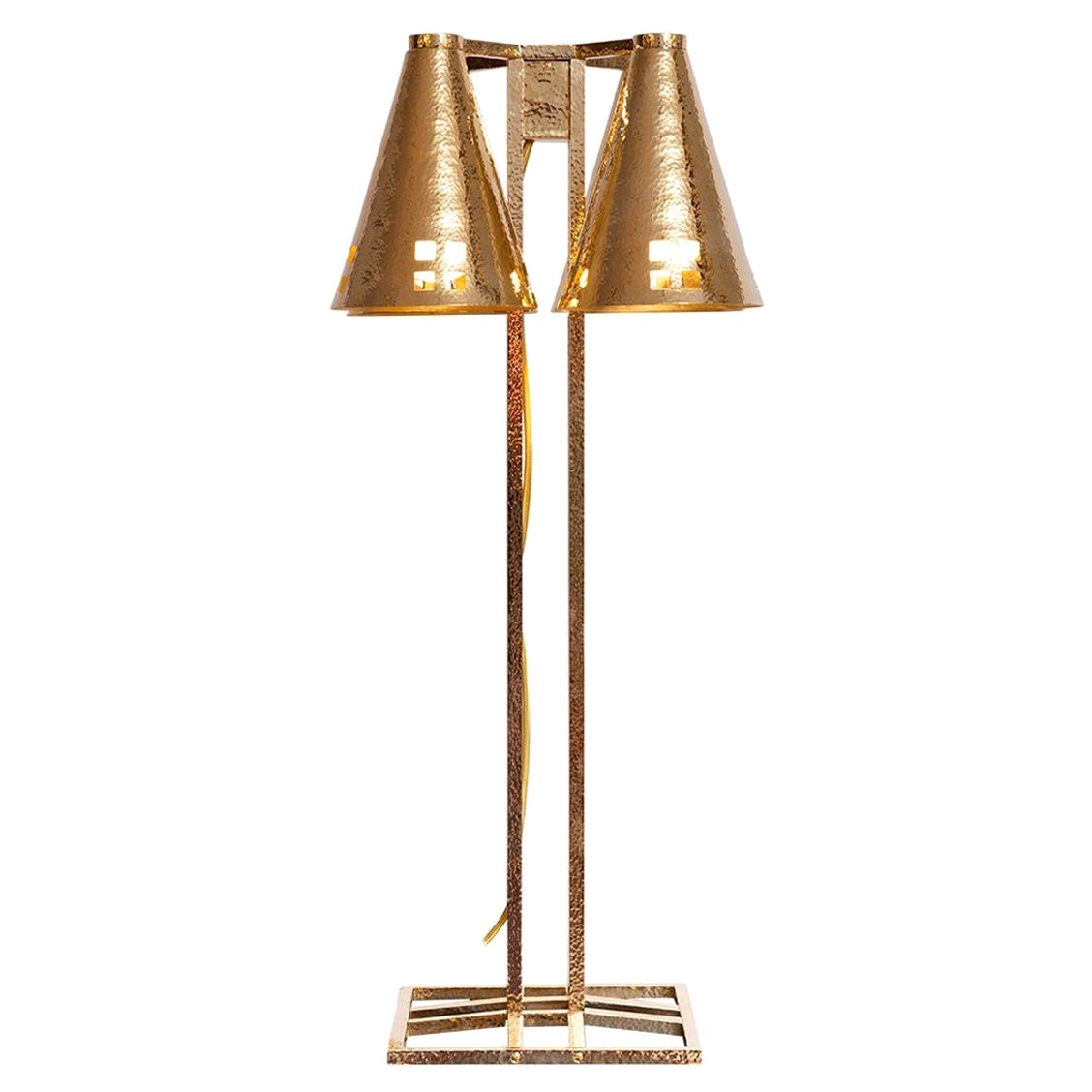 Cubistic Josef Hoffmann / Wiener Werkstätte Table Lamp, Re Edition For Sale
