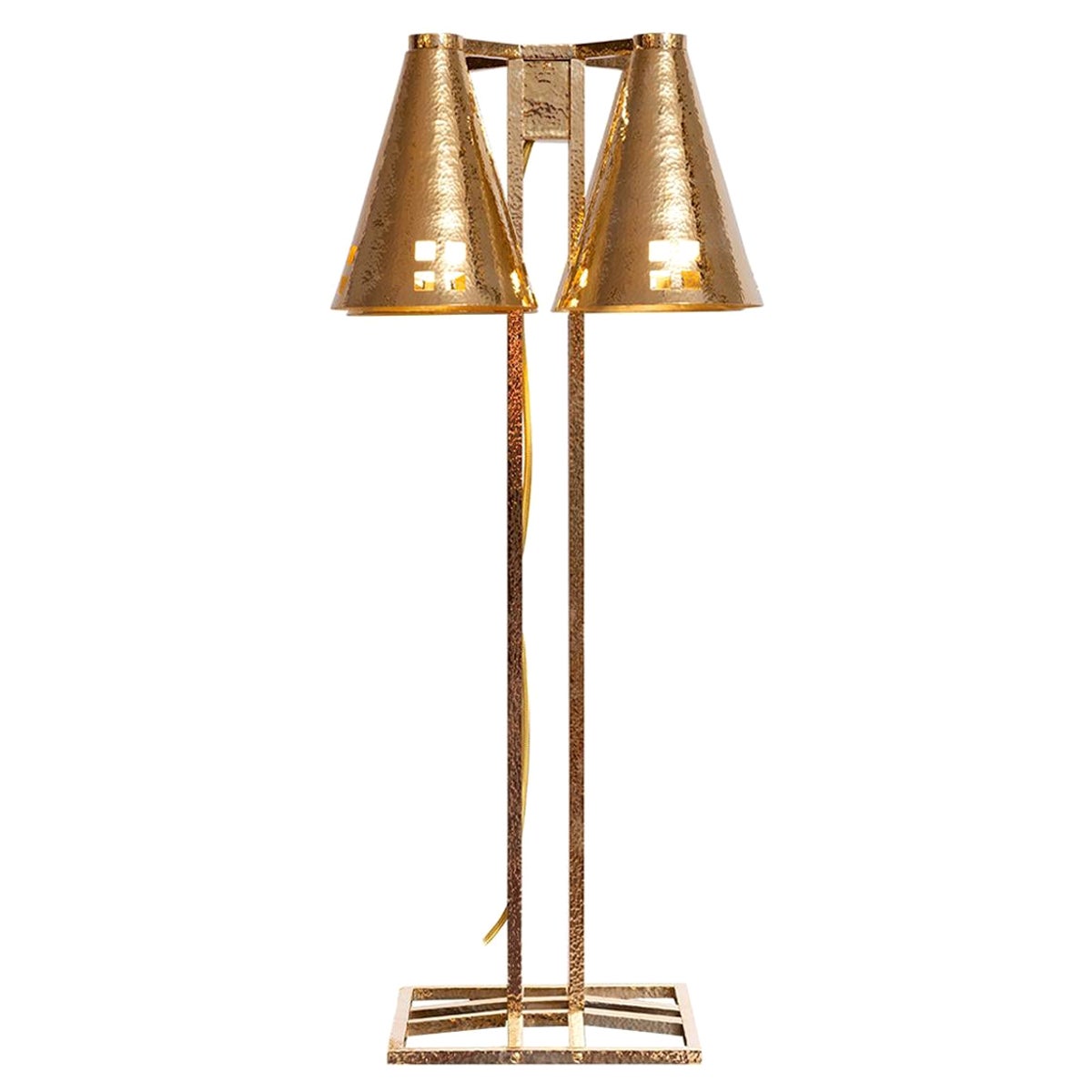 Cubistic Josef Hoffmann / Wiener Werkstätte Table Lamp, Re Edition