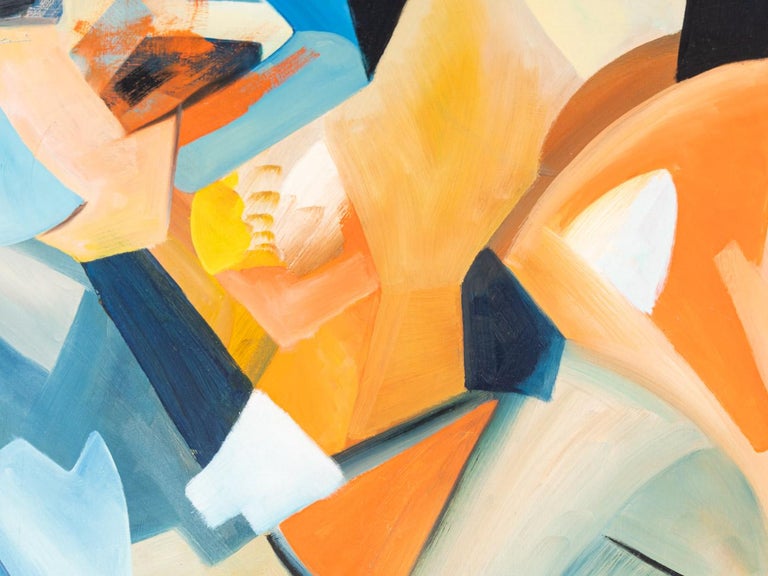 Cubistic Painting Acrylic on Hardboard 1960s Ready to Hang For Sale at