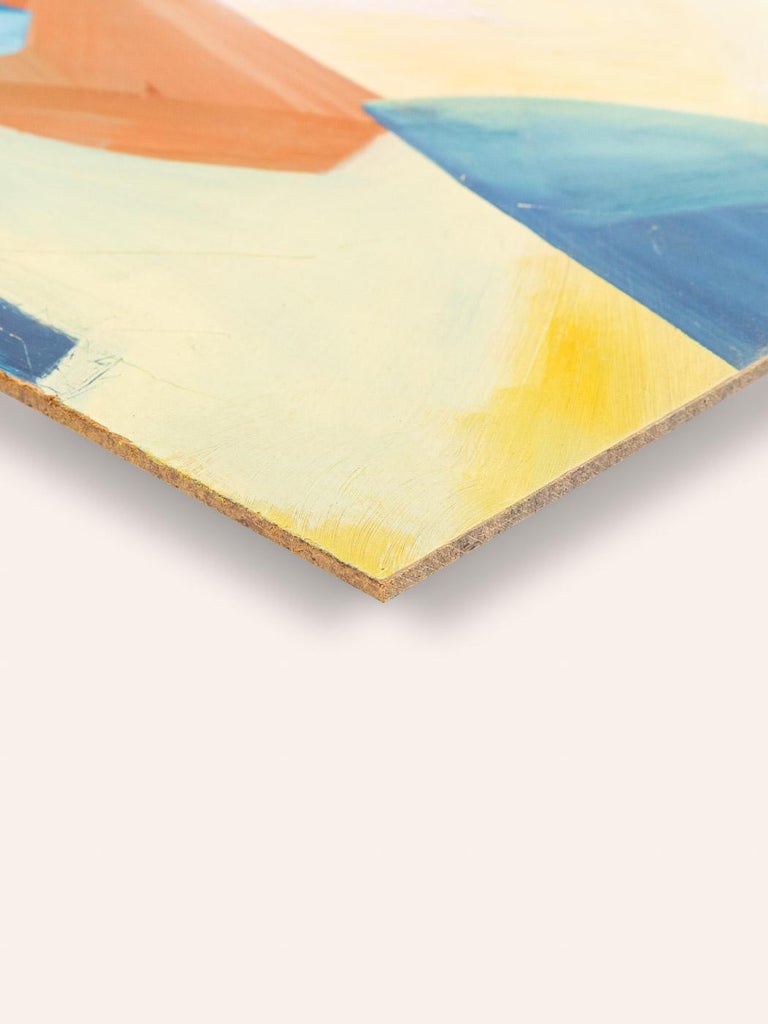 Cubistic Painting Acrylic on Hardboard 1960s Ready to Hang For Sale at