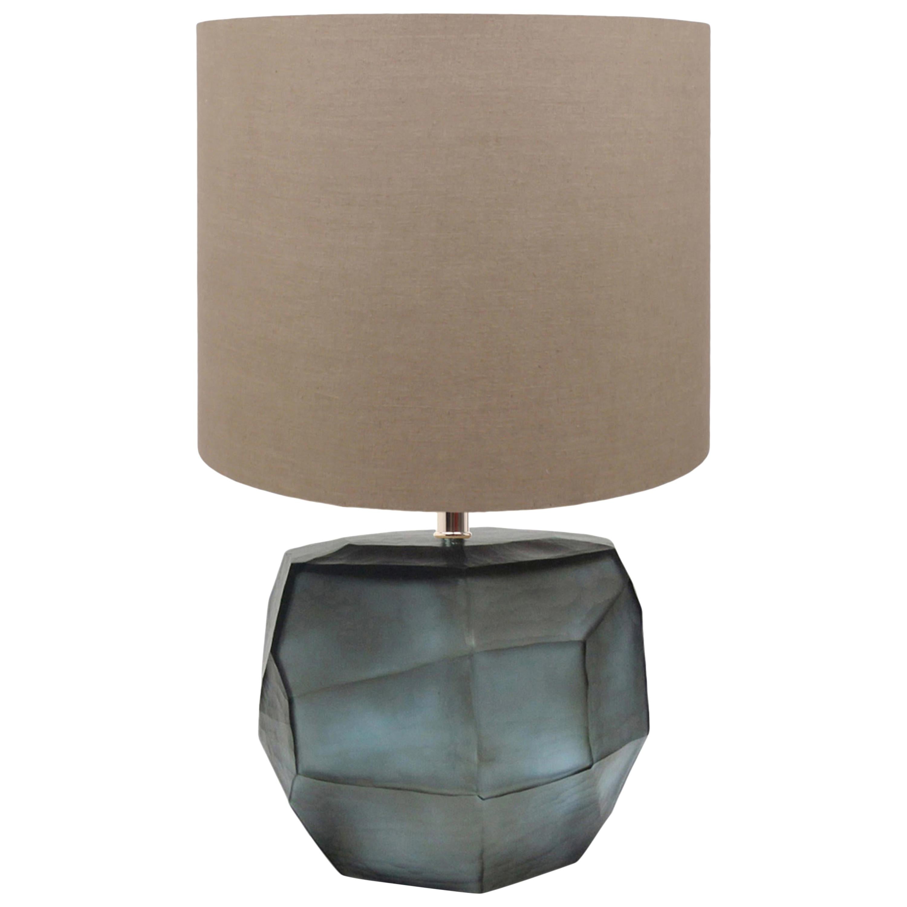 Table lamp cubistic round ocean blue / indigo by Guaxs