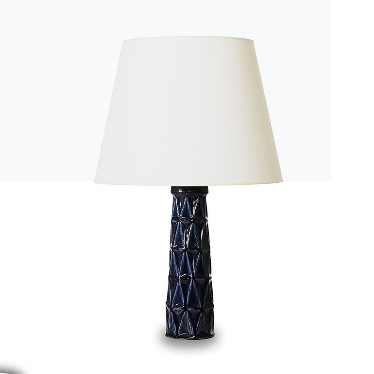 Cubistic Table Lamps with Faceted Reliefs Designed by Leon Galleto for Saxbo (Schwedisch) im Angebot