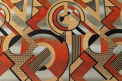 Cubistic Tapestry or Carpet in Wool and Silk, France, 1930's