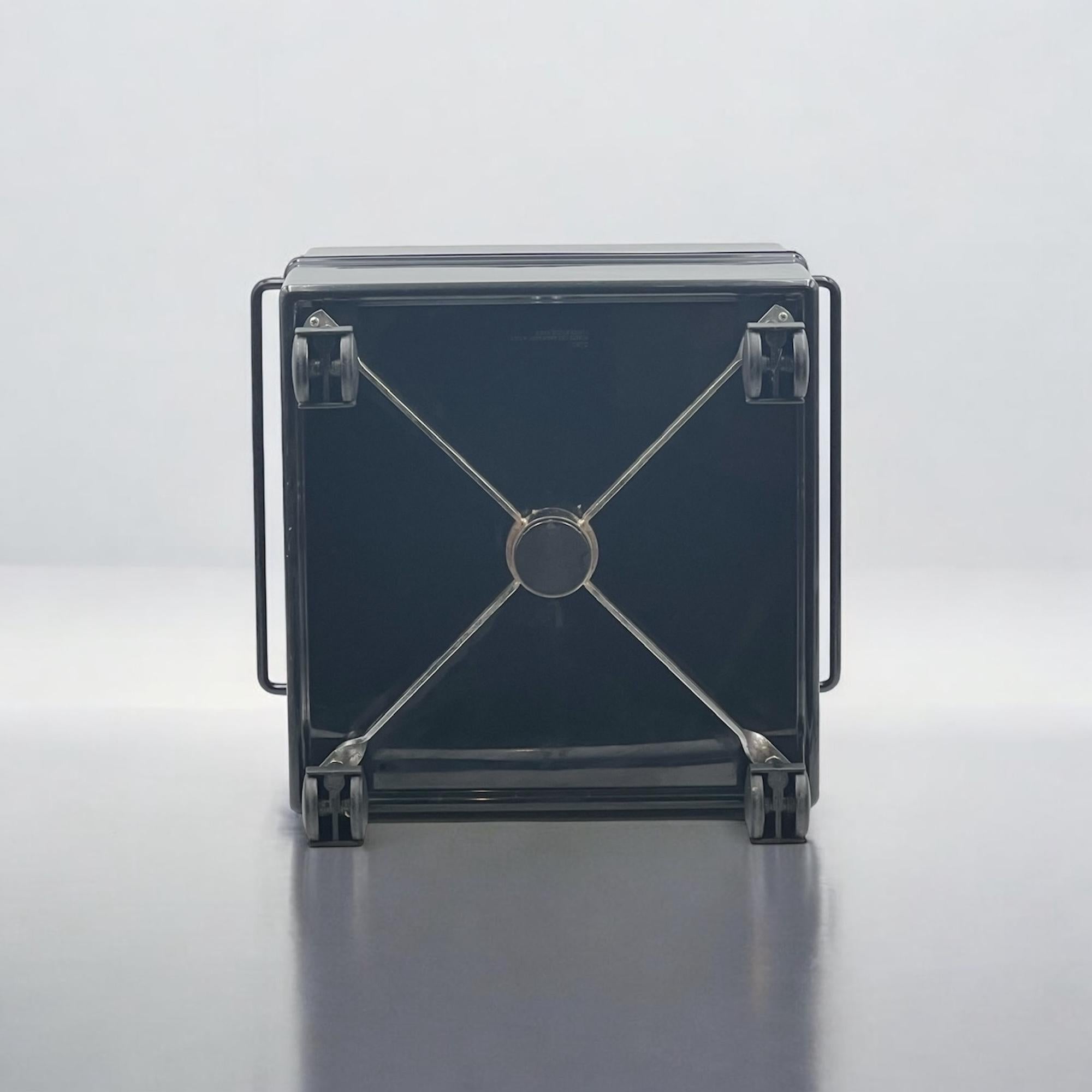 Plastic CUBO Bar Cart Storage Trolley by Studio Magis in Glossy Black, 1970s