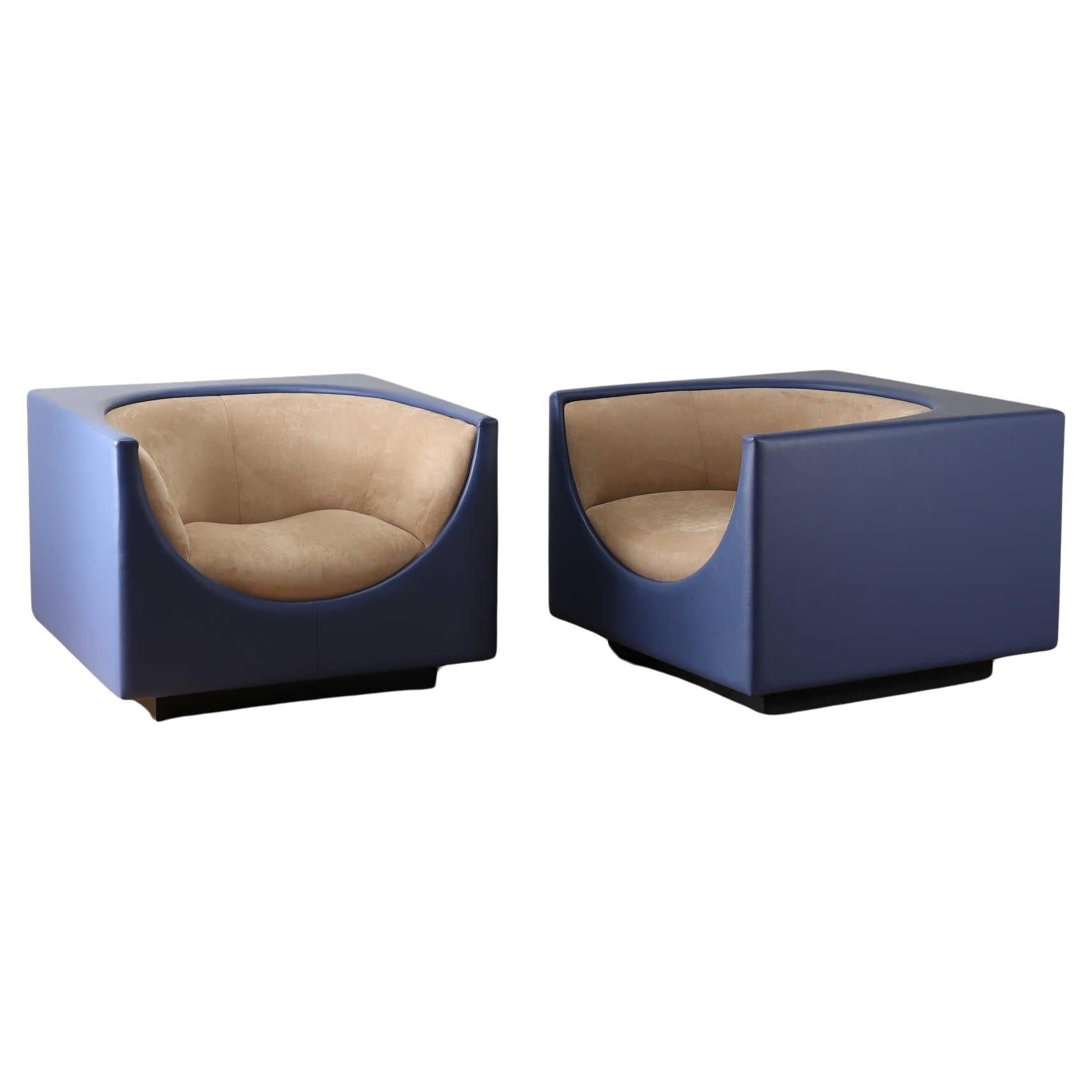 "Cubo" Lounge Chairs by Jorge Zalszupin For Sale