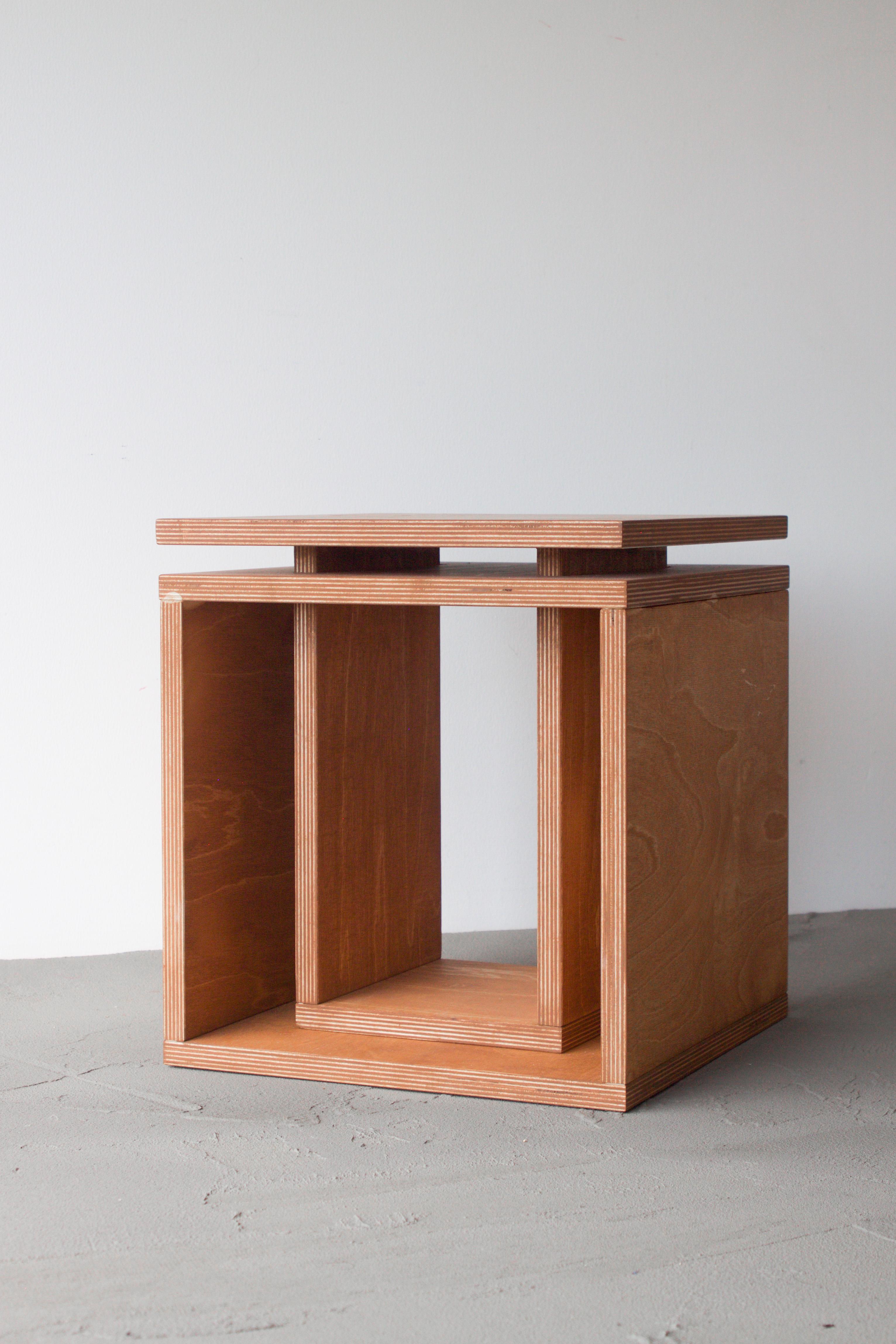 Cubo Side Table by Edoardo Lietti Studio
Unique Piece
Dimensions: D 32 x W 32 x H 32 cm.
Materials: Birch plywood.
Weight: 8 kg.

All objects are self-manufactured, making each a unique piece of contemporary design. Made through a thoughtful