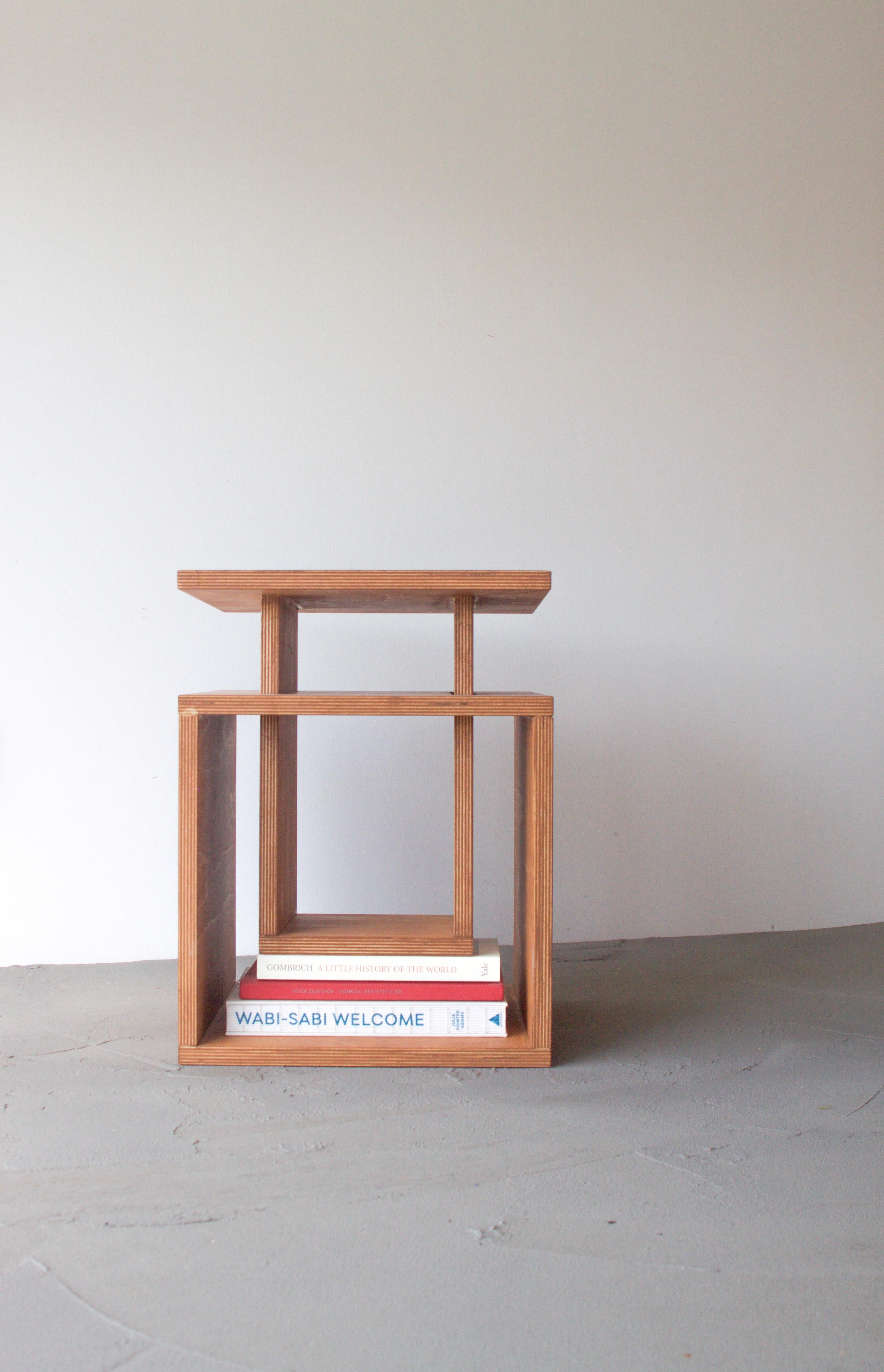 Birch Cubo Side Table by Edoardo Lietti Studio For Sale
