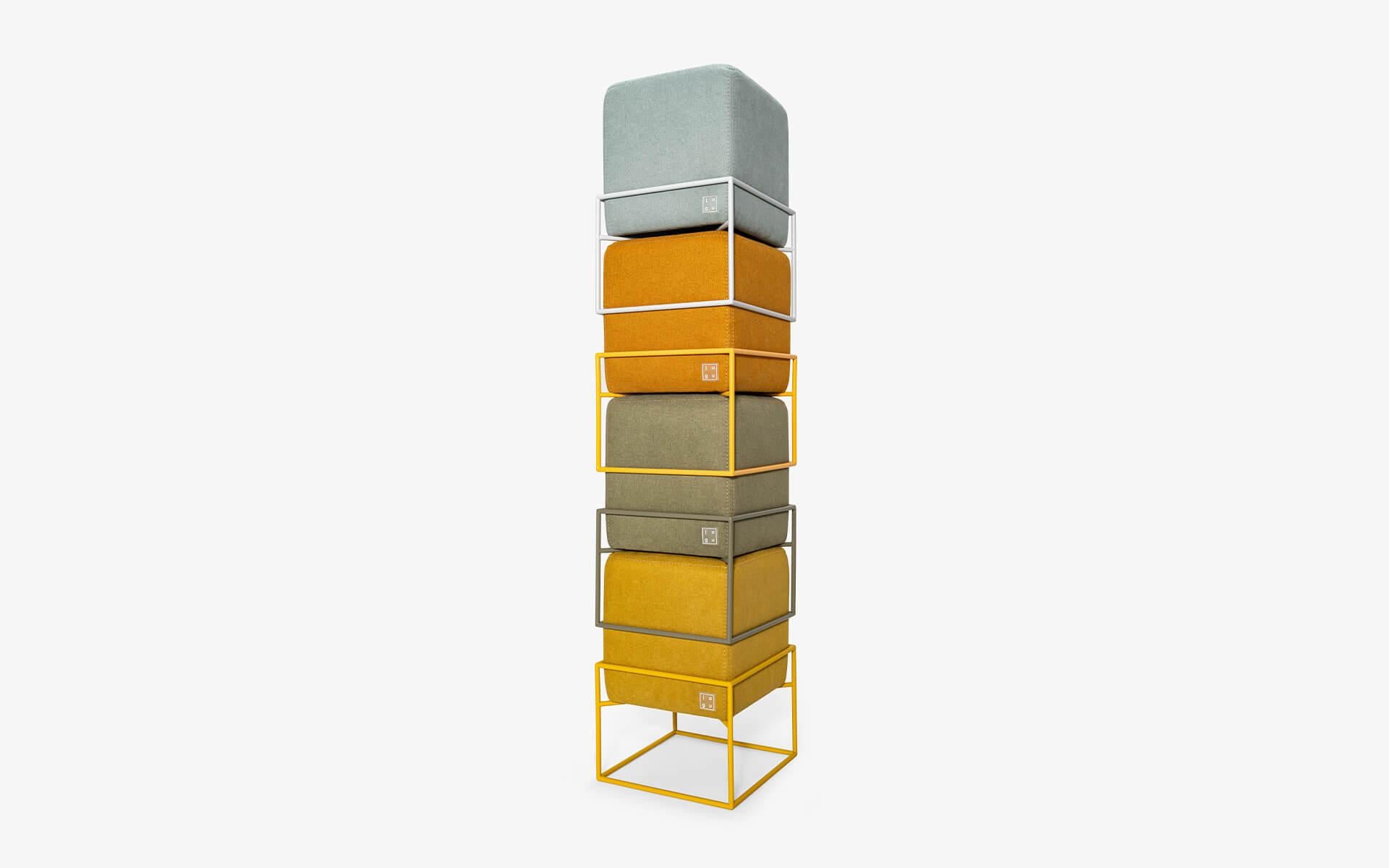 Cubo Stackable Pouf Metalic by Lagu For Sale 5