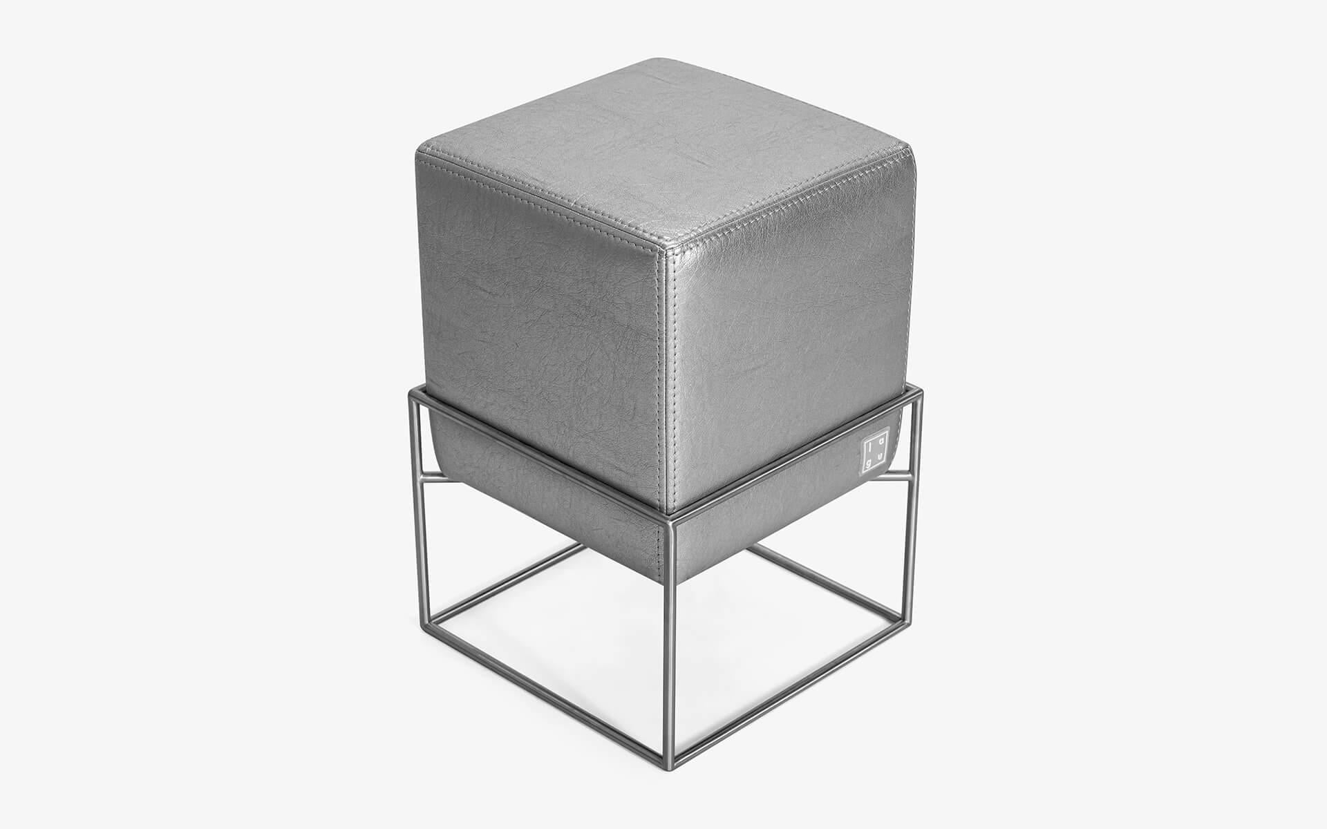 Hand-Crafted Cubo Stackable Pouf Metalic by Lagu For Sale