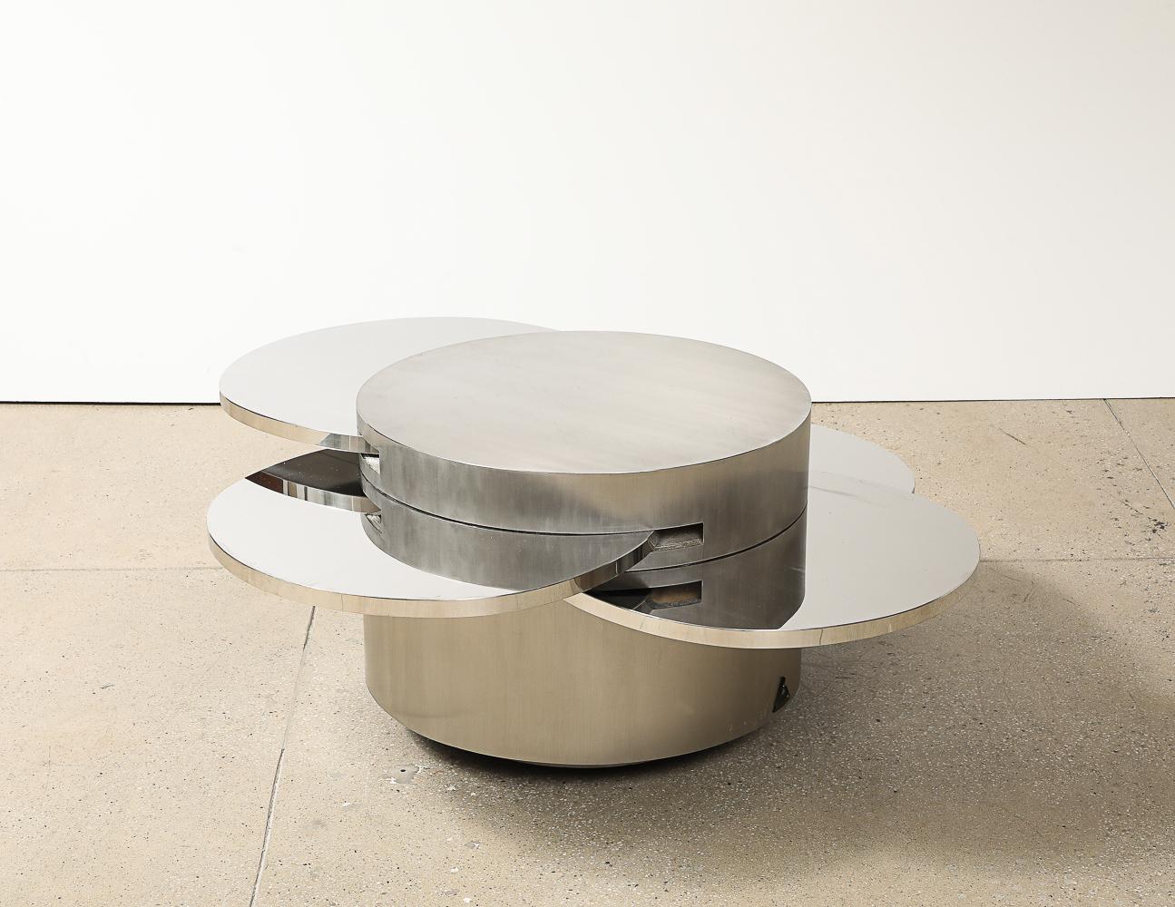 Brass Cubo Tondo Coffee Table by Gabriella Crespi