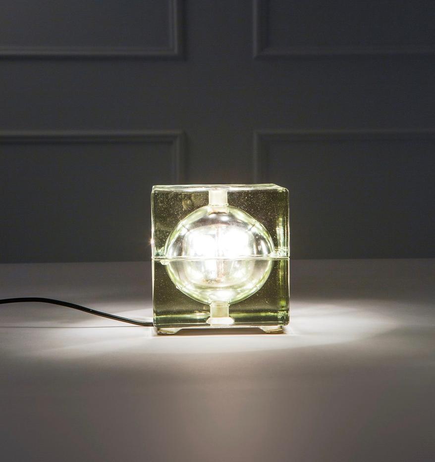 Mid-Century Modern Lampe de table en verre Cubosfera d'Alessandro Mendini, Italie, 1968 en vente