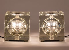Cubosfera Glass Table Lamps by Alessandro Mendini for Fidenza Vetraria, c.1968