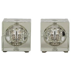 Cubosfera Glass Table Lamps by Alessandro Mendini for Fidenza Vetraria, c.1968