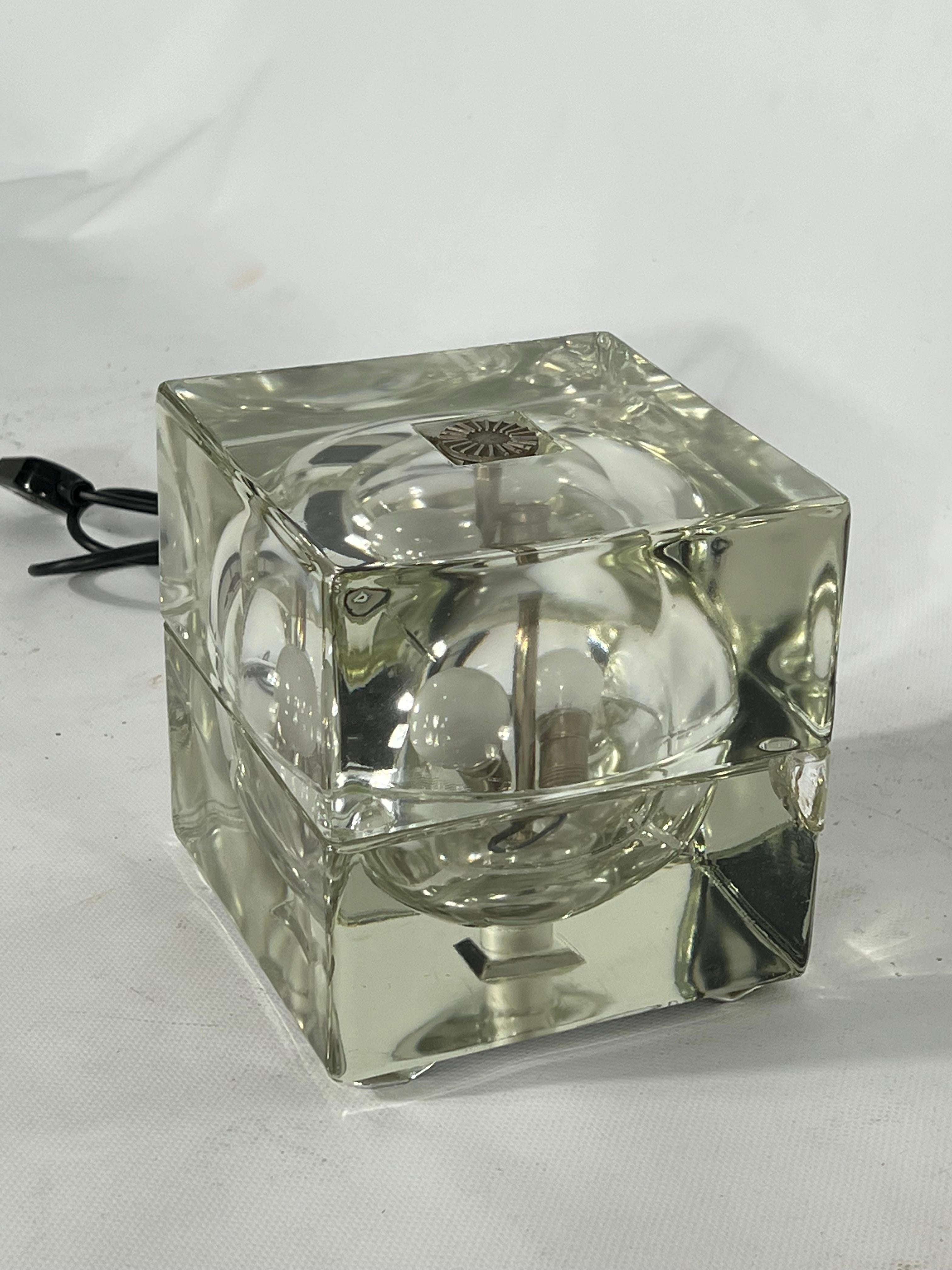 Italian Cubosfera Table Lamp by Alessandro Mendini for Fidenza Vetraria, Italy, 1968