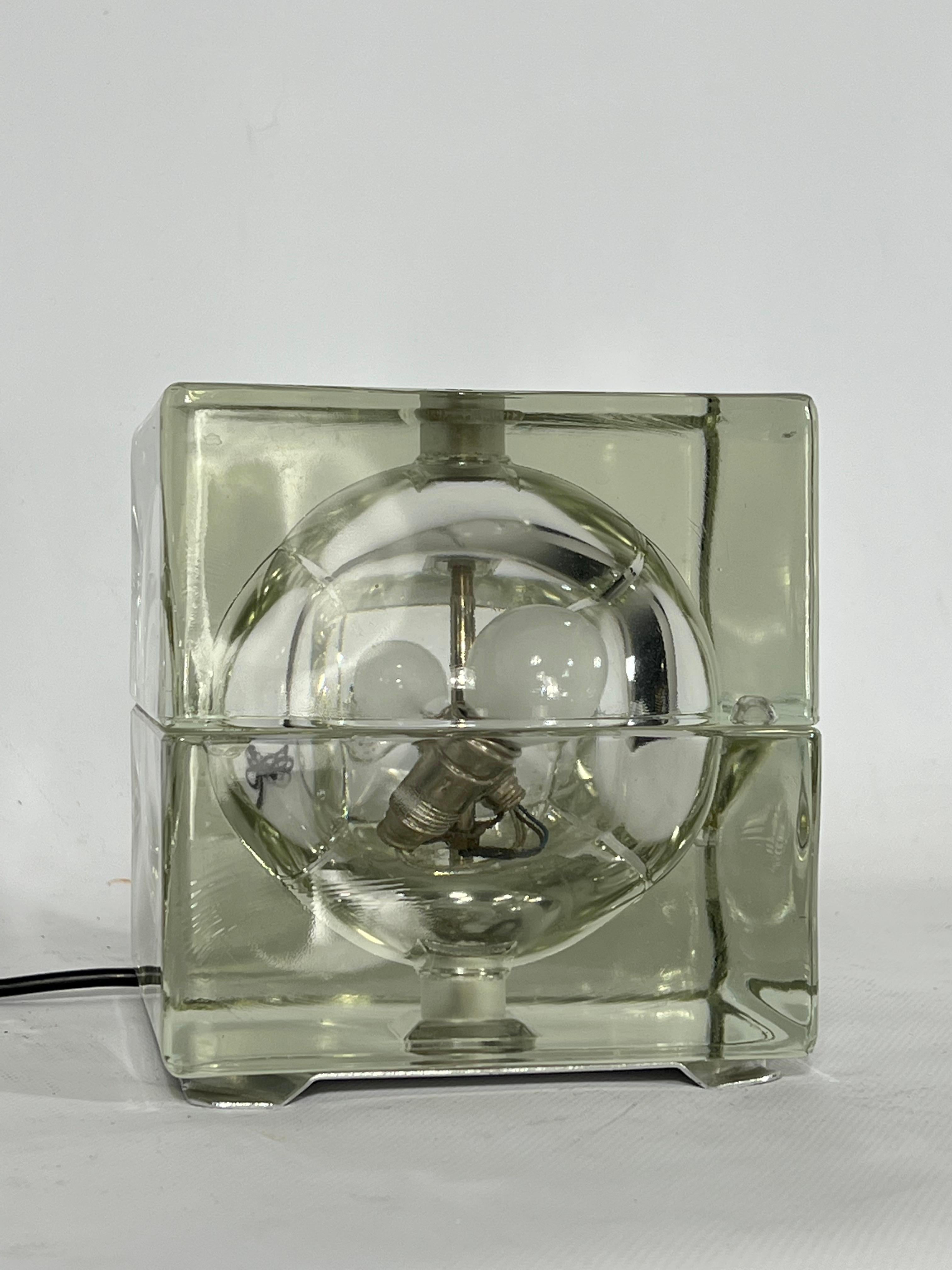 20th Century Cubosfera Table Lamp by Alessandro Mendini for Fidenza Vetraria, Italy, 1968
