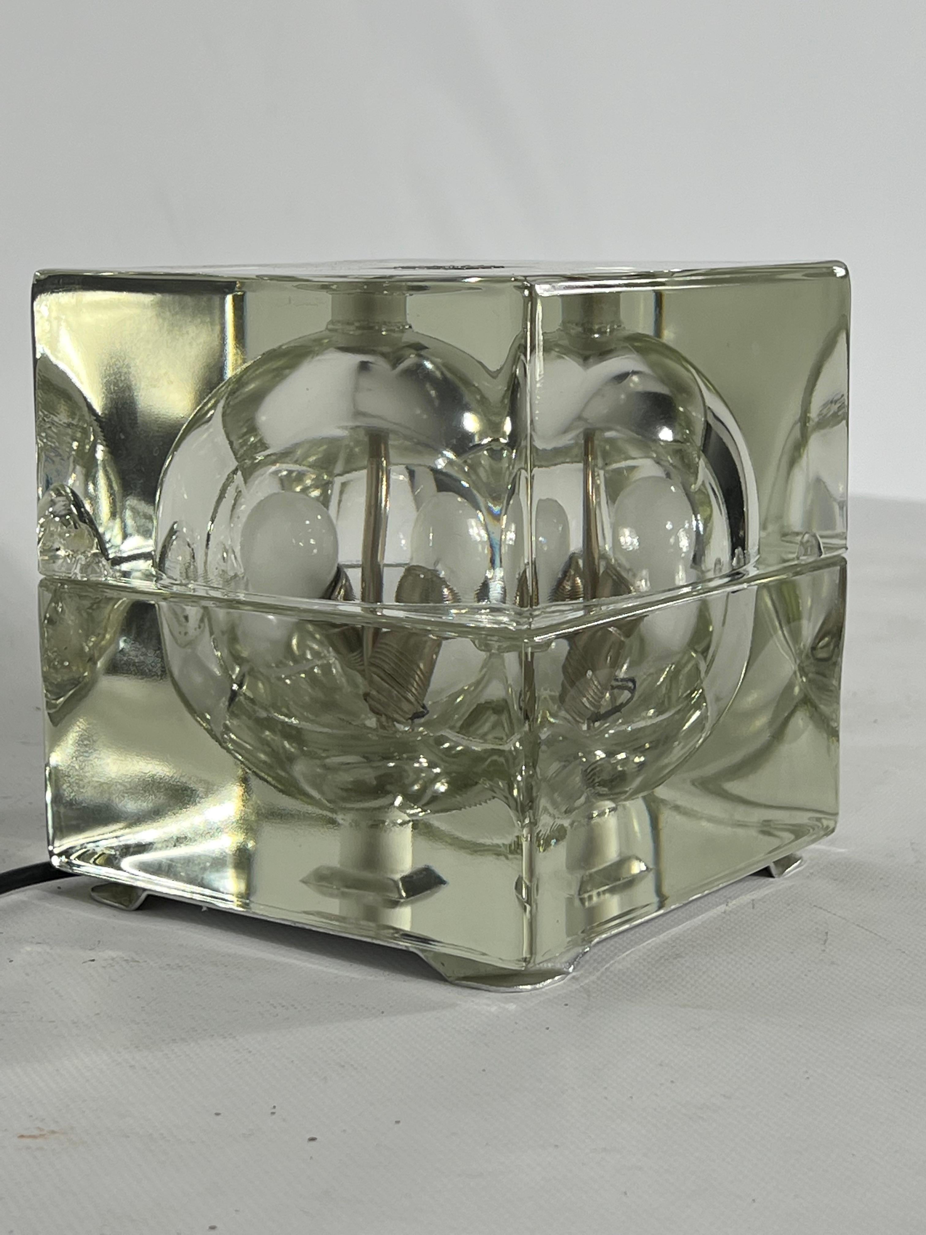 Glass Cubosfera Table Lamp by Alessandro Mendini for Fidenza Vetraria, Italy, 1968