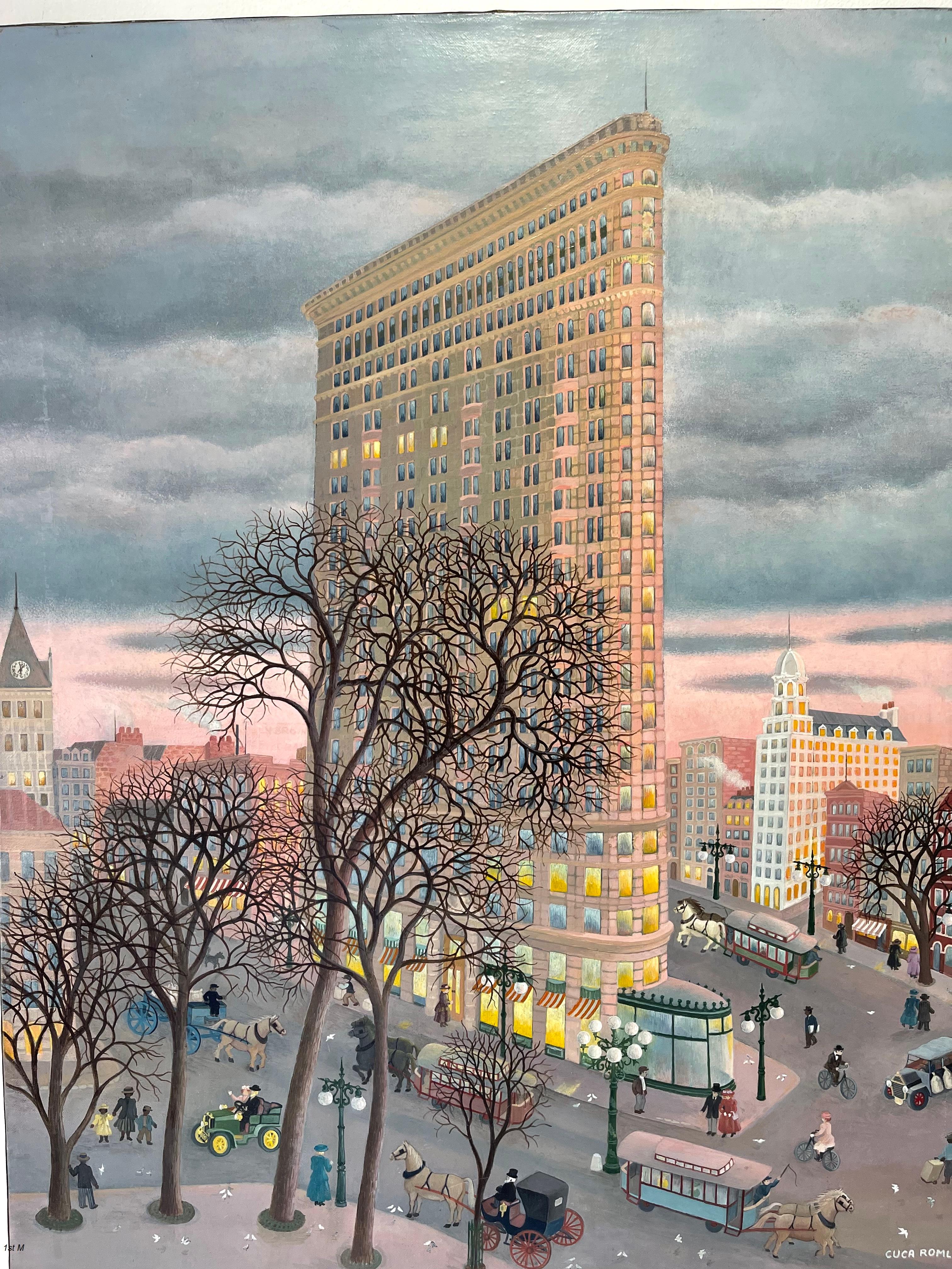 Cuca Romley Landscape Painting - The Flatiron Building  24”x36” Oil on canvas 