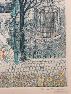 Zoo di Central Park, New York City, edizione limitata di un'acquaforte colorata a mano