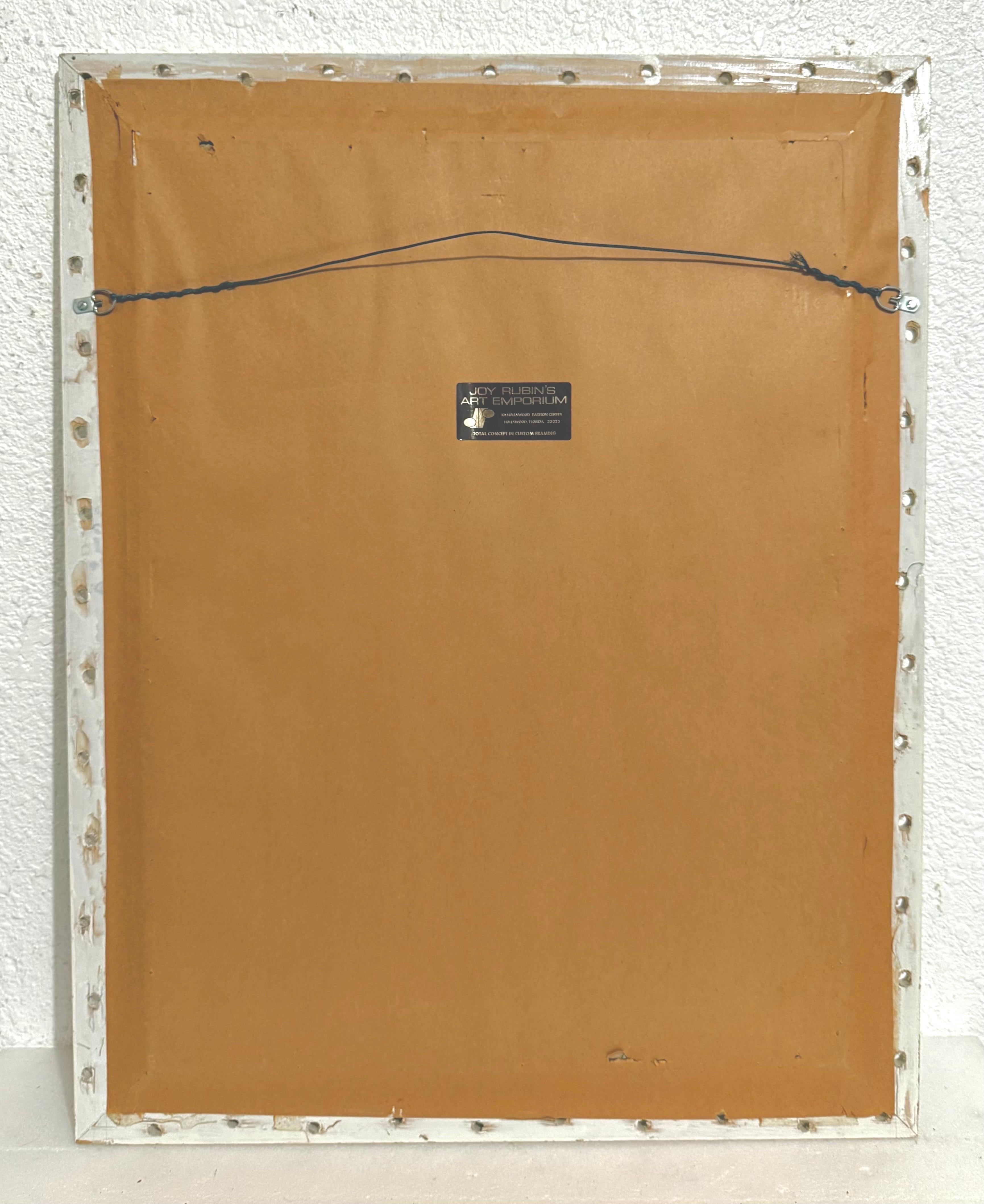 Handkolorierte Radierung Cuca Romley Naive Volkskunst Junges Mädchen Zeitraum Rahmen im Angebot 8