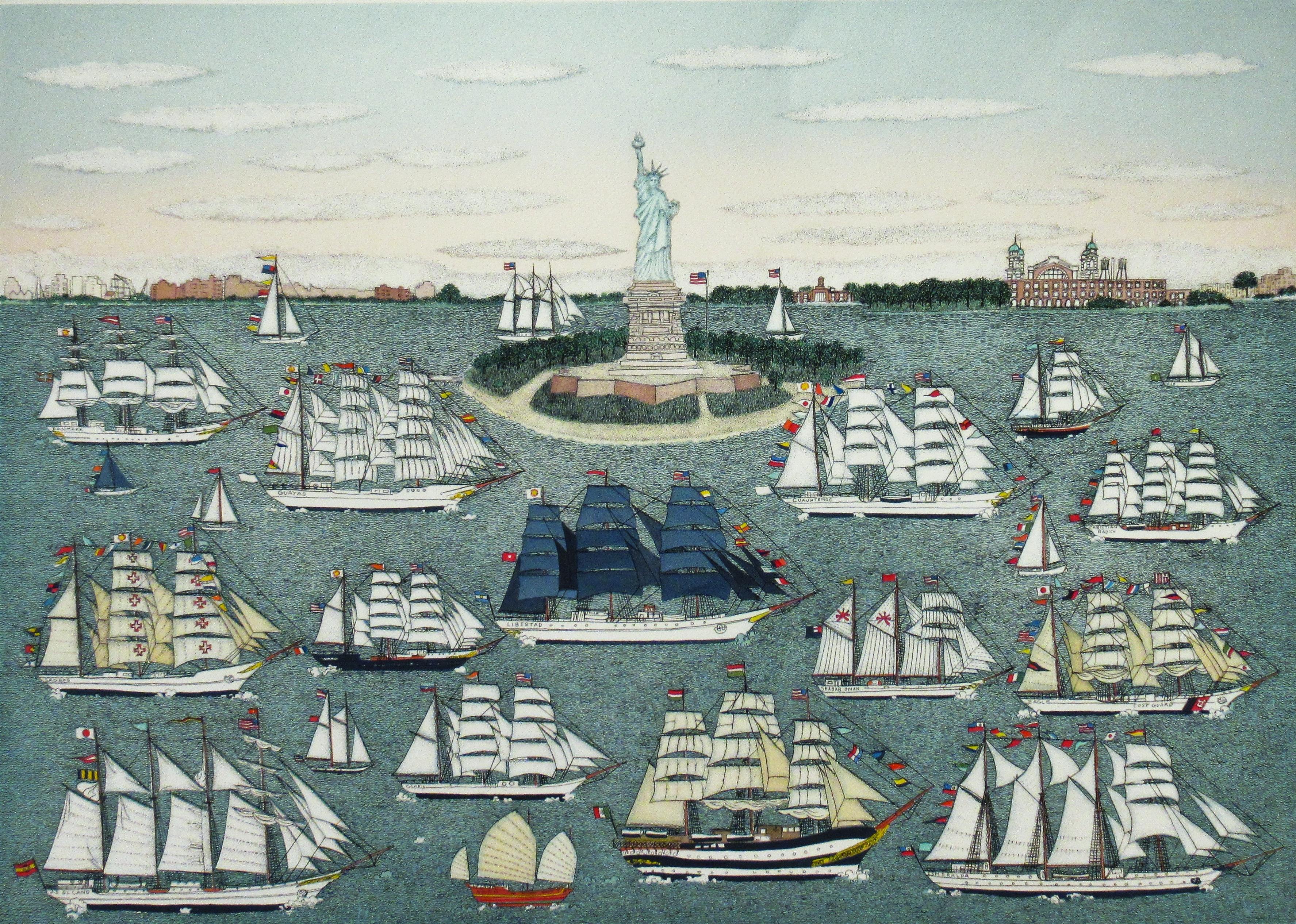Operation Sail, Statue of Liberty - Print by Cuca Romley