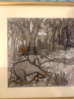 "Le petit éléphant" - Dessin colorié à la main