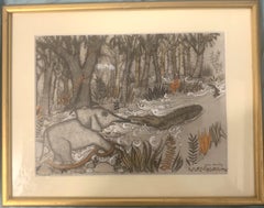 Vintage "The Little Elephant" - Hand Colored Drawing