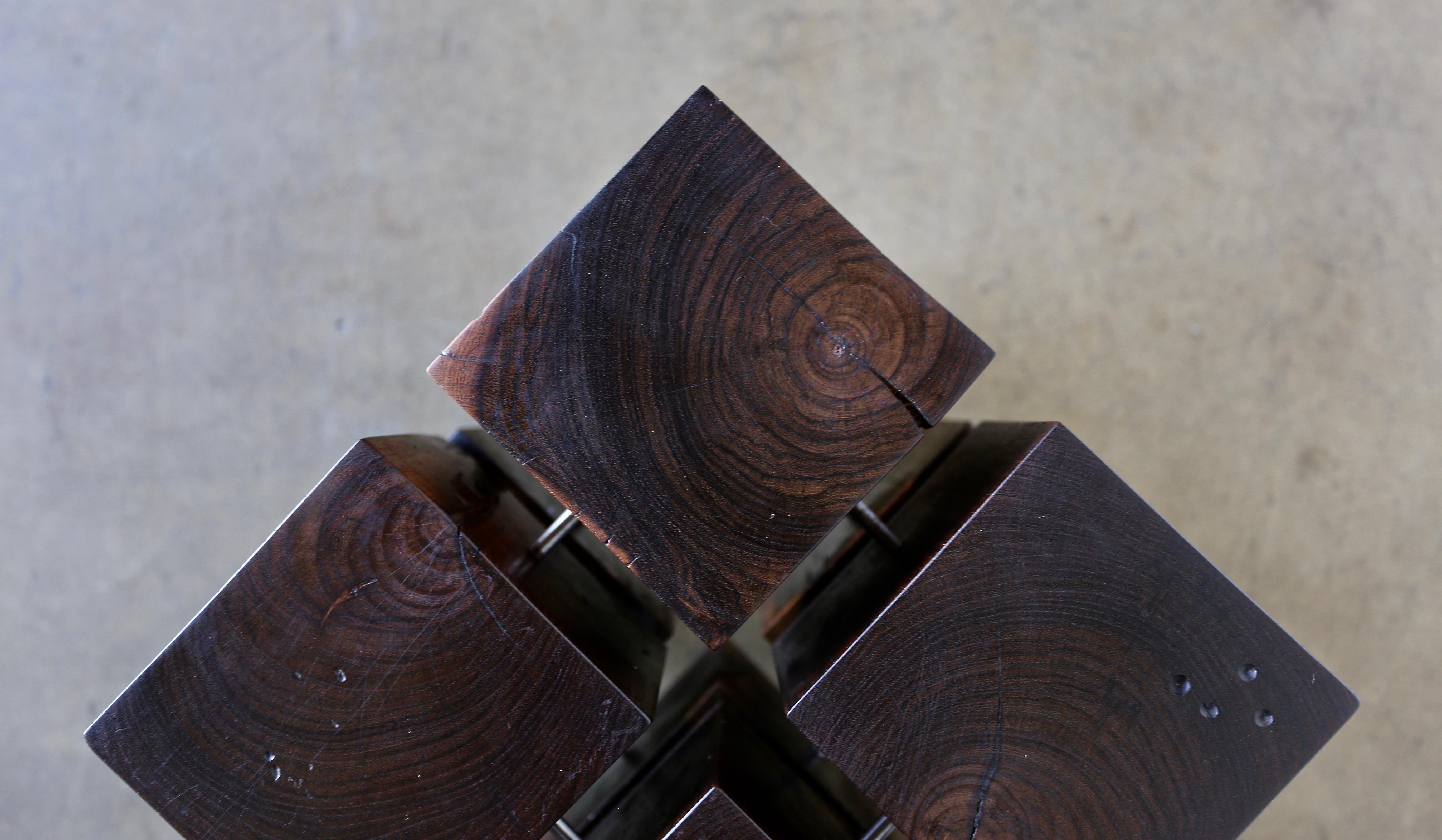 20th Century Cueramo Wood Occasional Cube Table