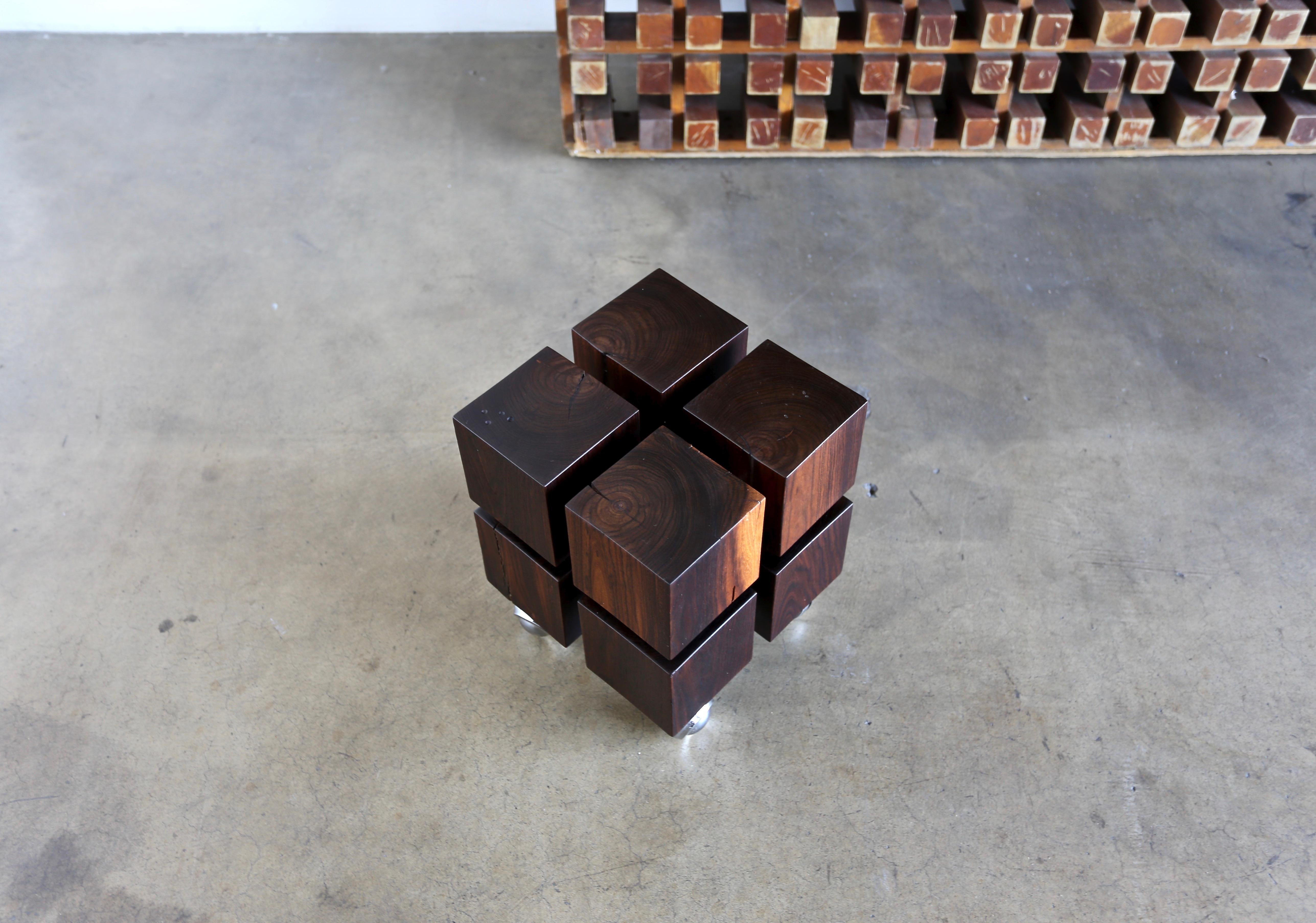 Steel Cueramo Wood Occasional Cube Table